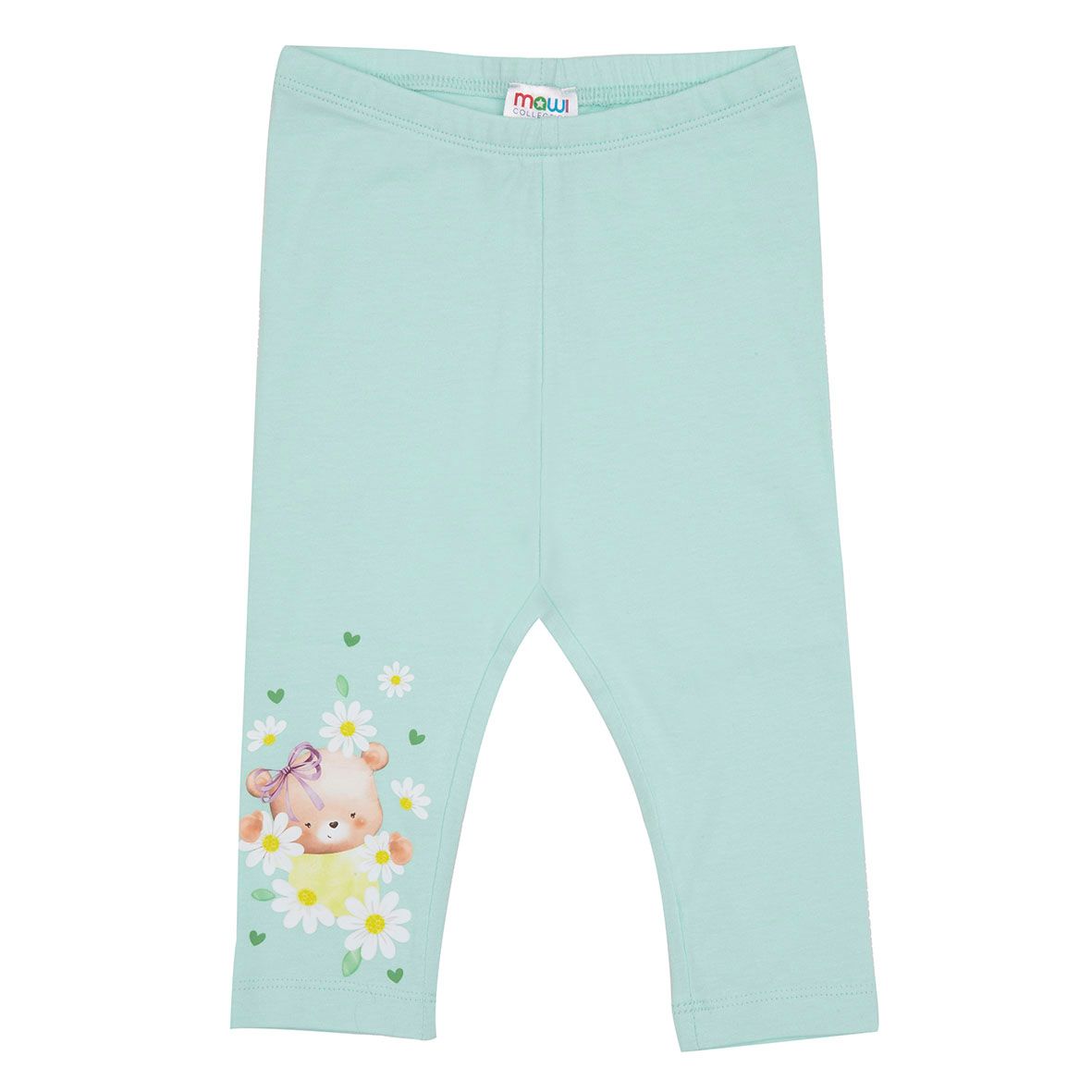 Legging verde acqua bimba orsetto - Mawi