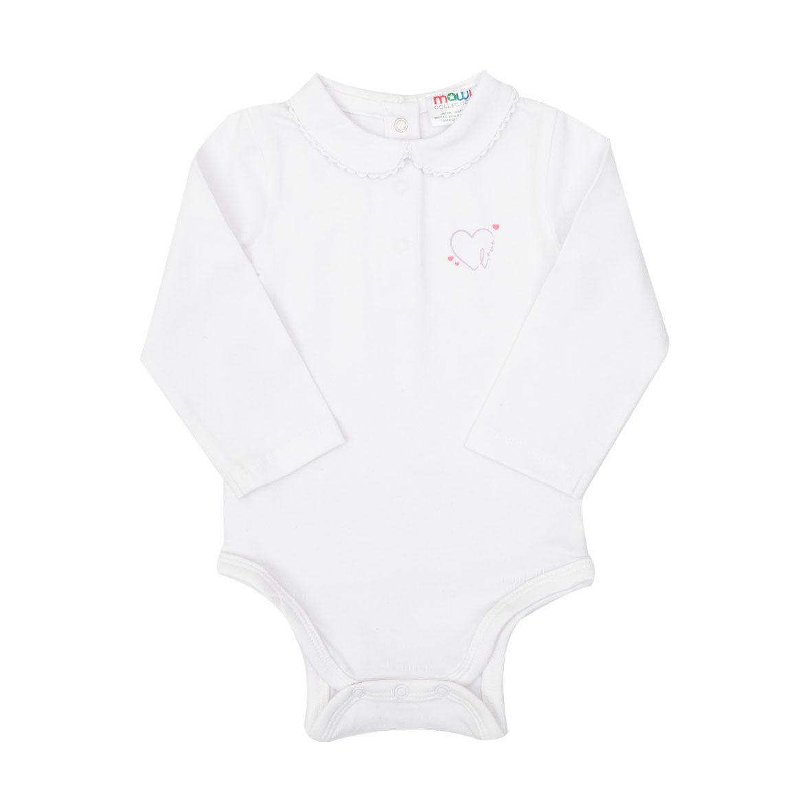 Body jersey stretch bimba bianco stampa piccola - Mawi