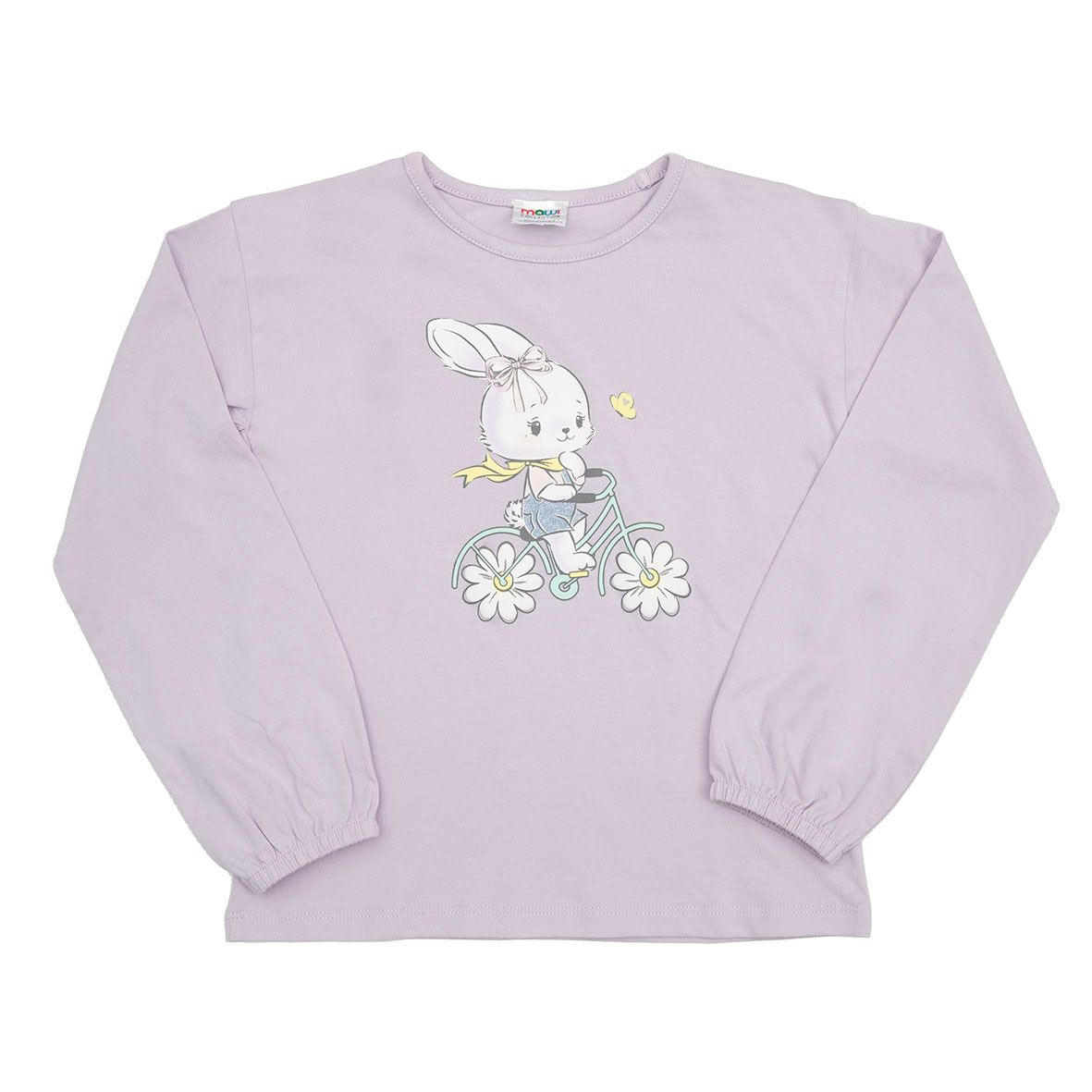 Maglia jersey manica lunga bimba lilla stampata - Mawi