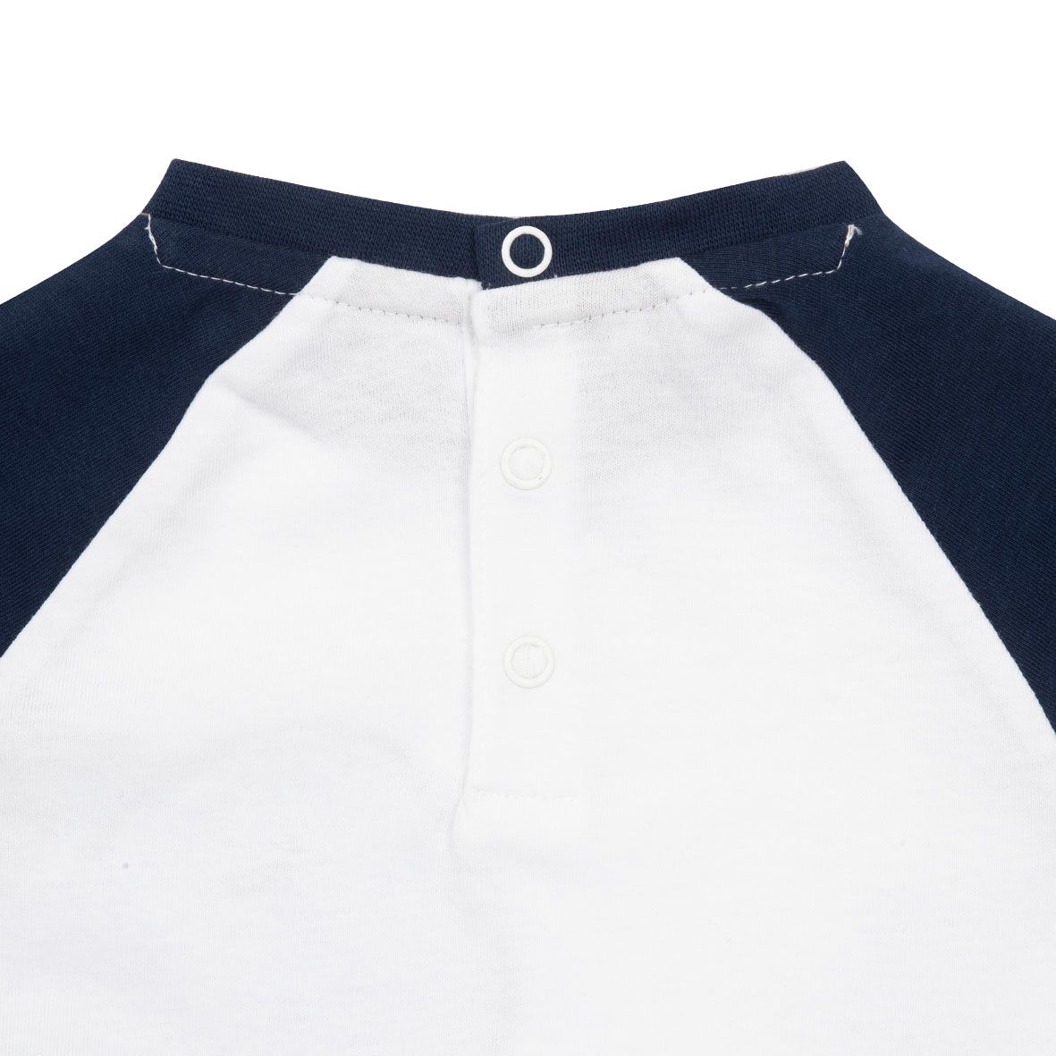 Maglia jersey raglan bimbo bicolor bianca/blu - Mawi