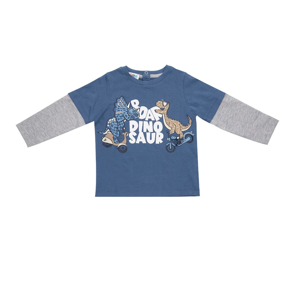 Maglia jersey bimbo blu stampata doppia manica - Mawi