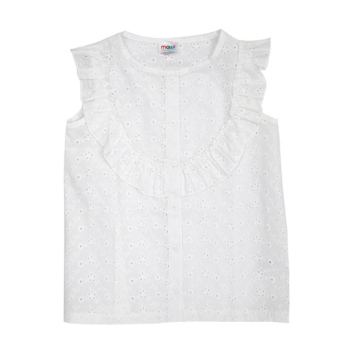 Camicia bambina sangallo bianco - Mawi