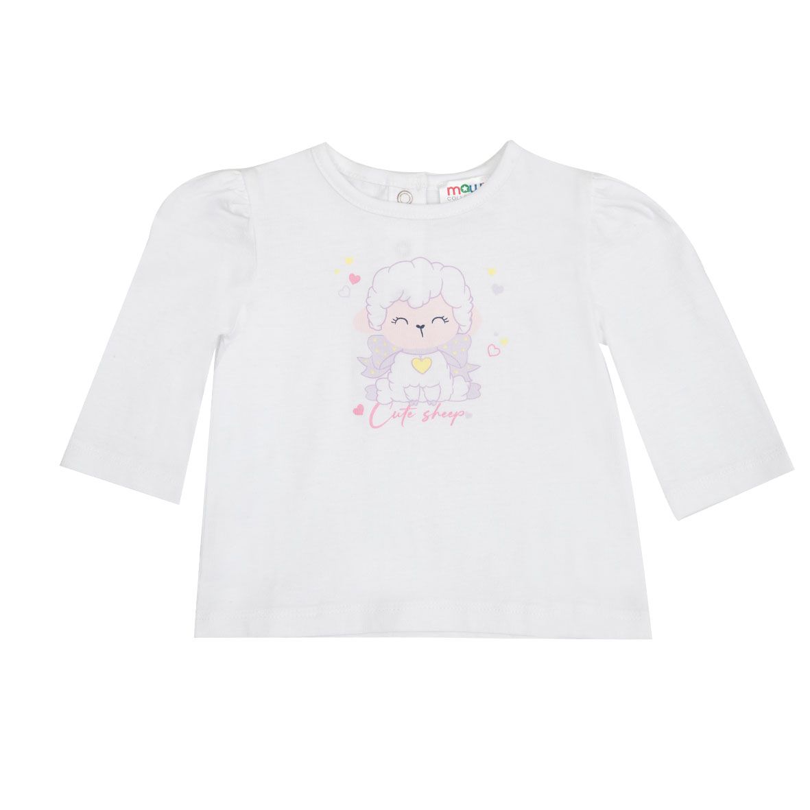 T-shirt manica lunga bimba bianca con stampa - Mawi