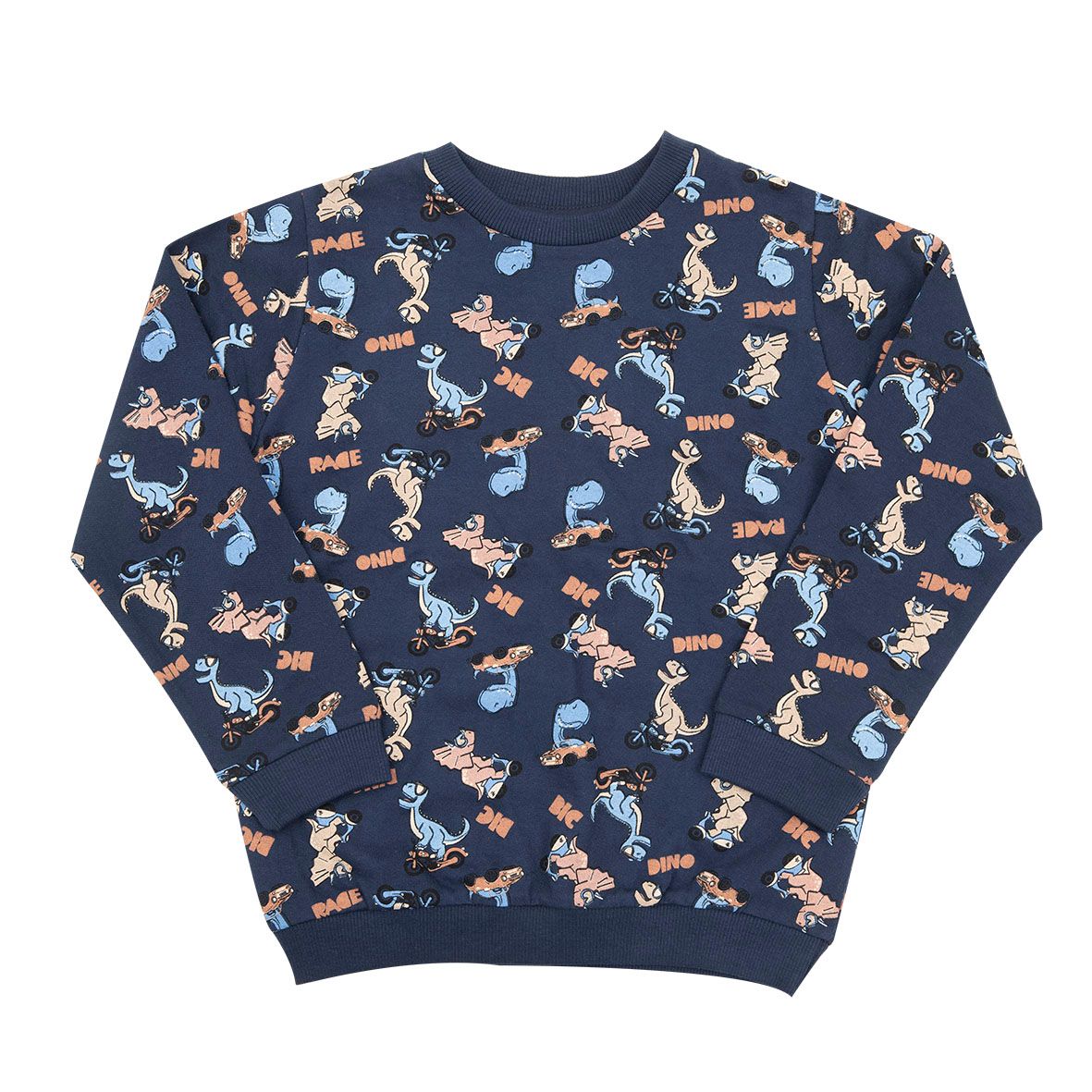 Maglia french terry bimbo blu stampa "dino" - Mawi