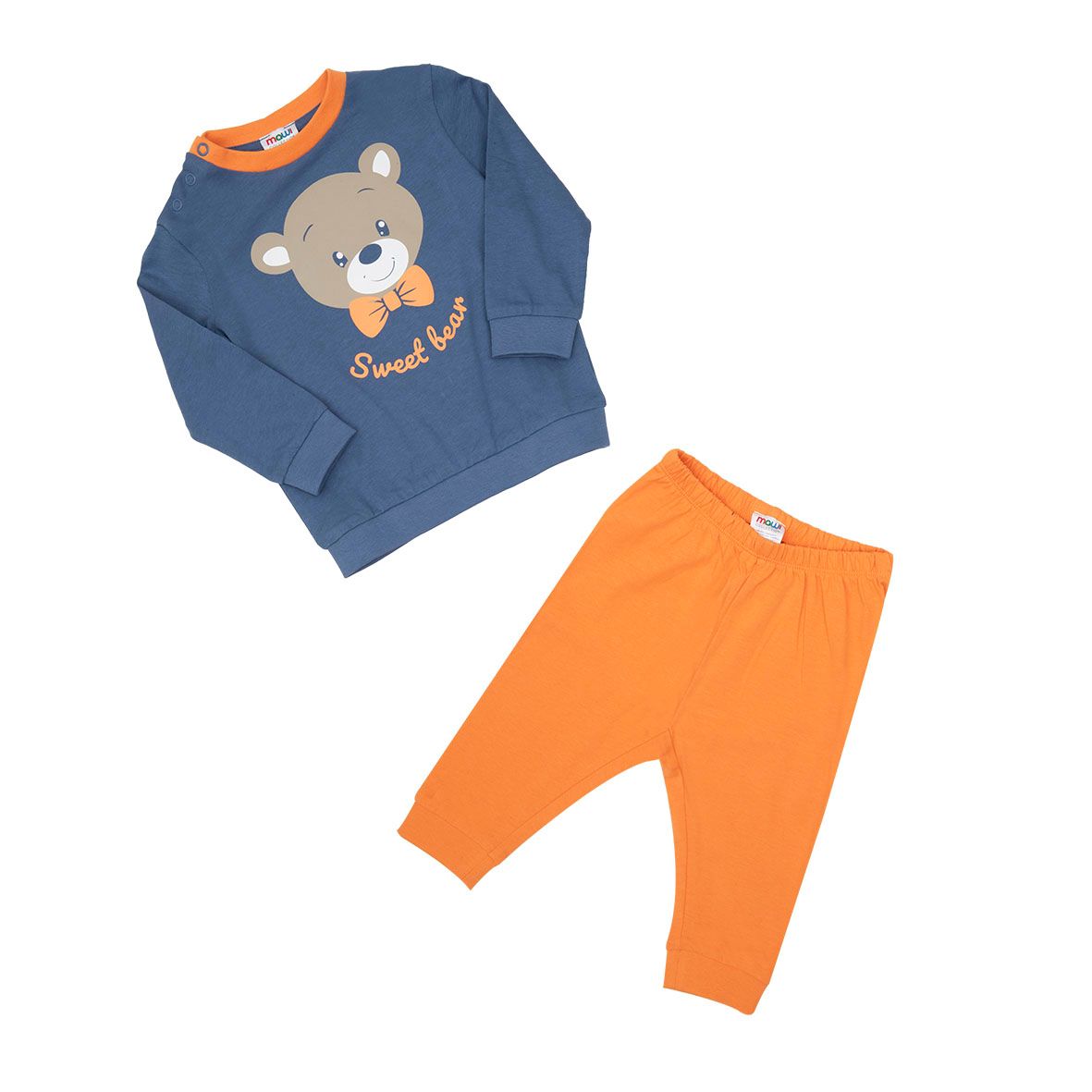 Pigiama bimbo blu/arancione orso - Mawi