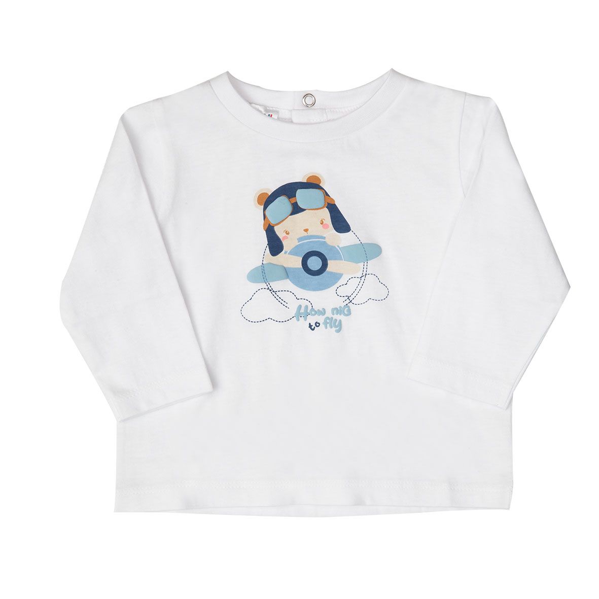 T-shirt jersey manica lunga bimbo bianca stampata - Mawi