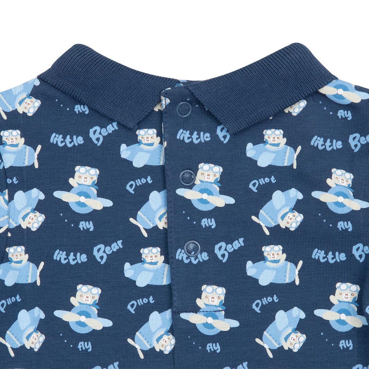 Body jersey stretch manica lunga bimbo blue stampato - Mawi