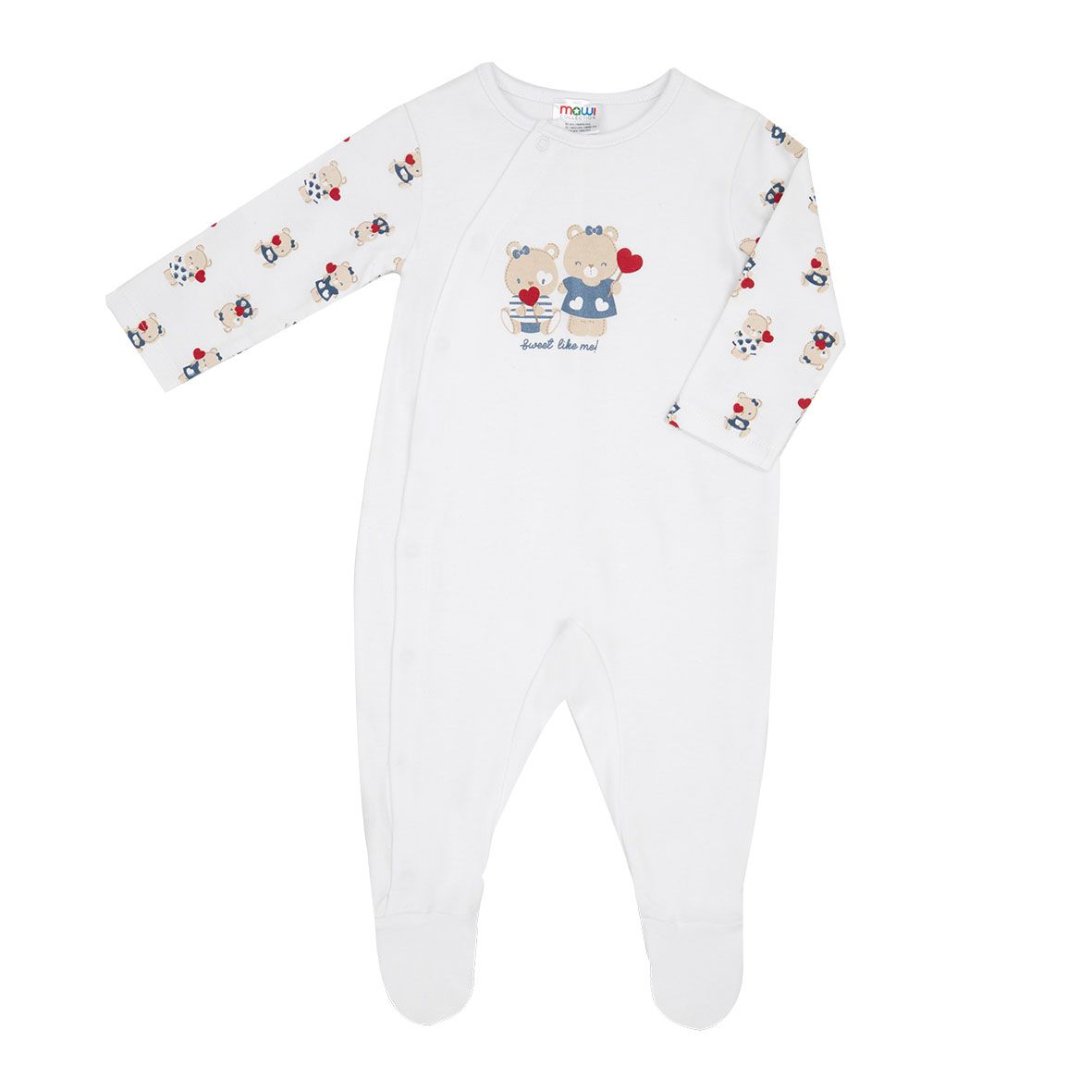 Tutina bianca neonata orsetti - Mawi