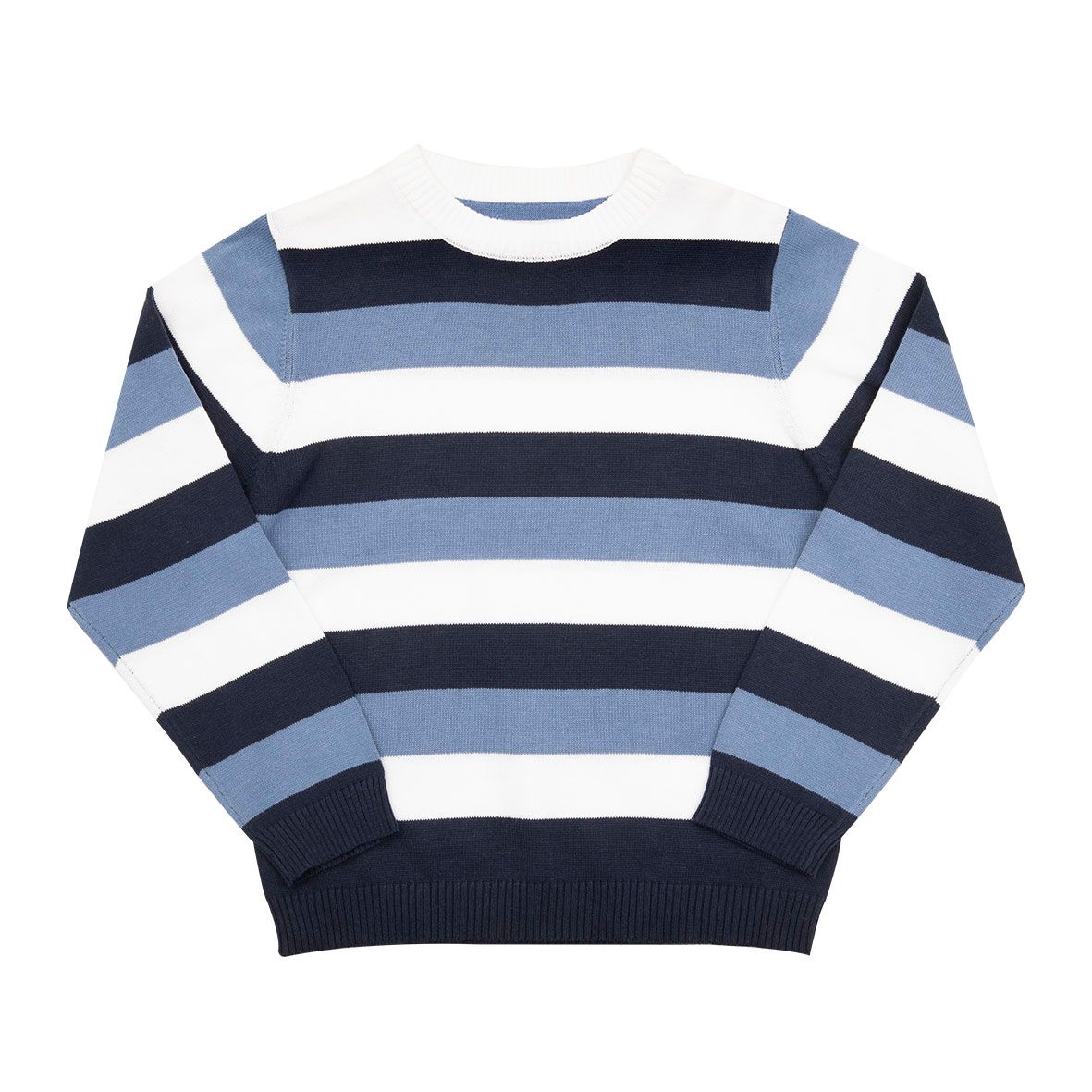 Maglia di cotone bimbo blu rigata - Mawi