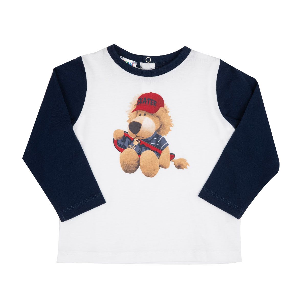 T-shirt bimbo bianco/blu leone - Mawi