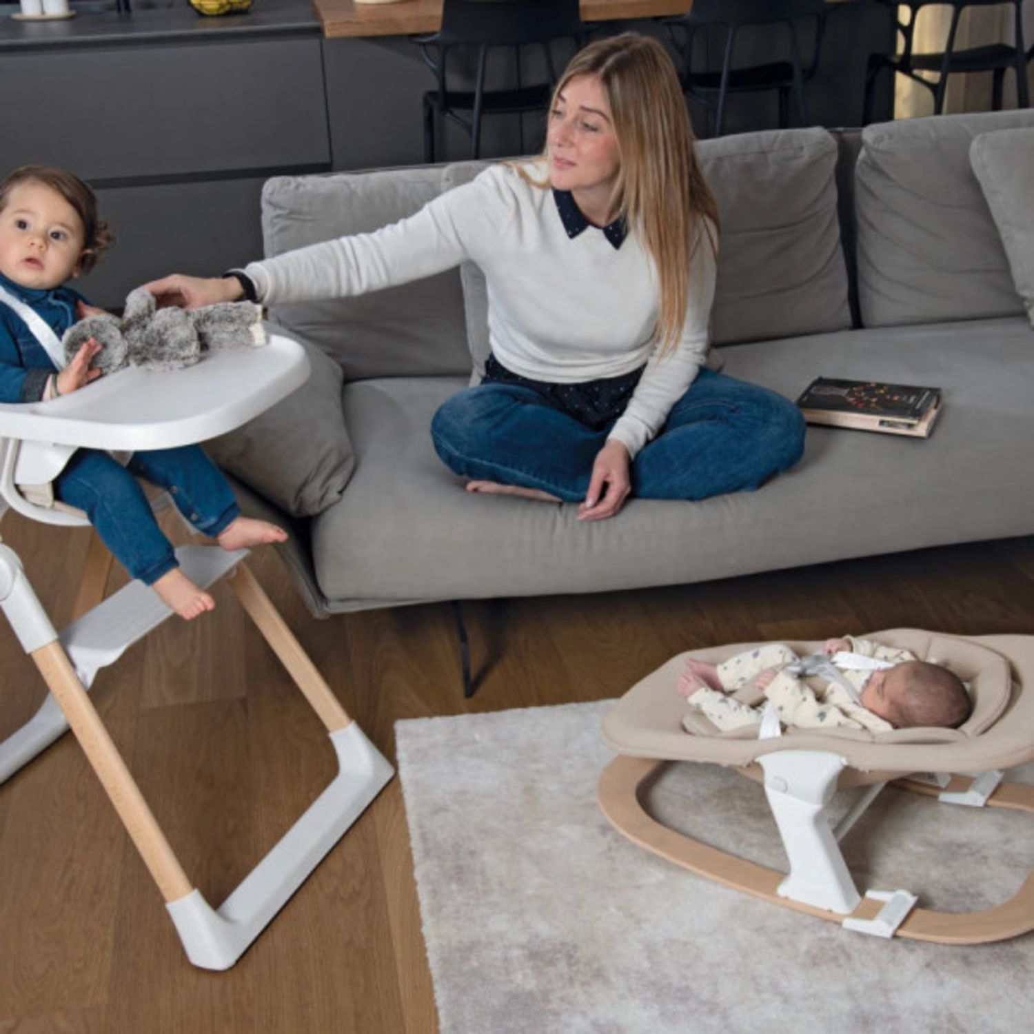 Seggiolone pappa con sdraietta 2 in 1 kidsmenu sand - foppapedretti - Foppapedretti