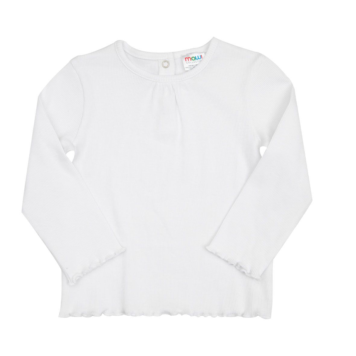 T-shirt manica lunga costina bimba bianca - Mawi