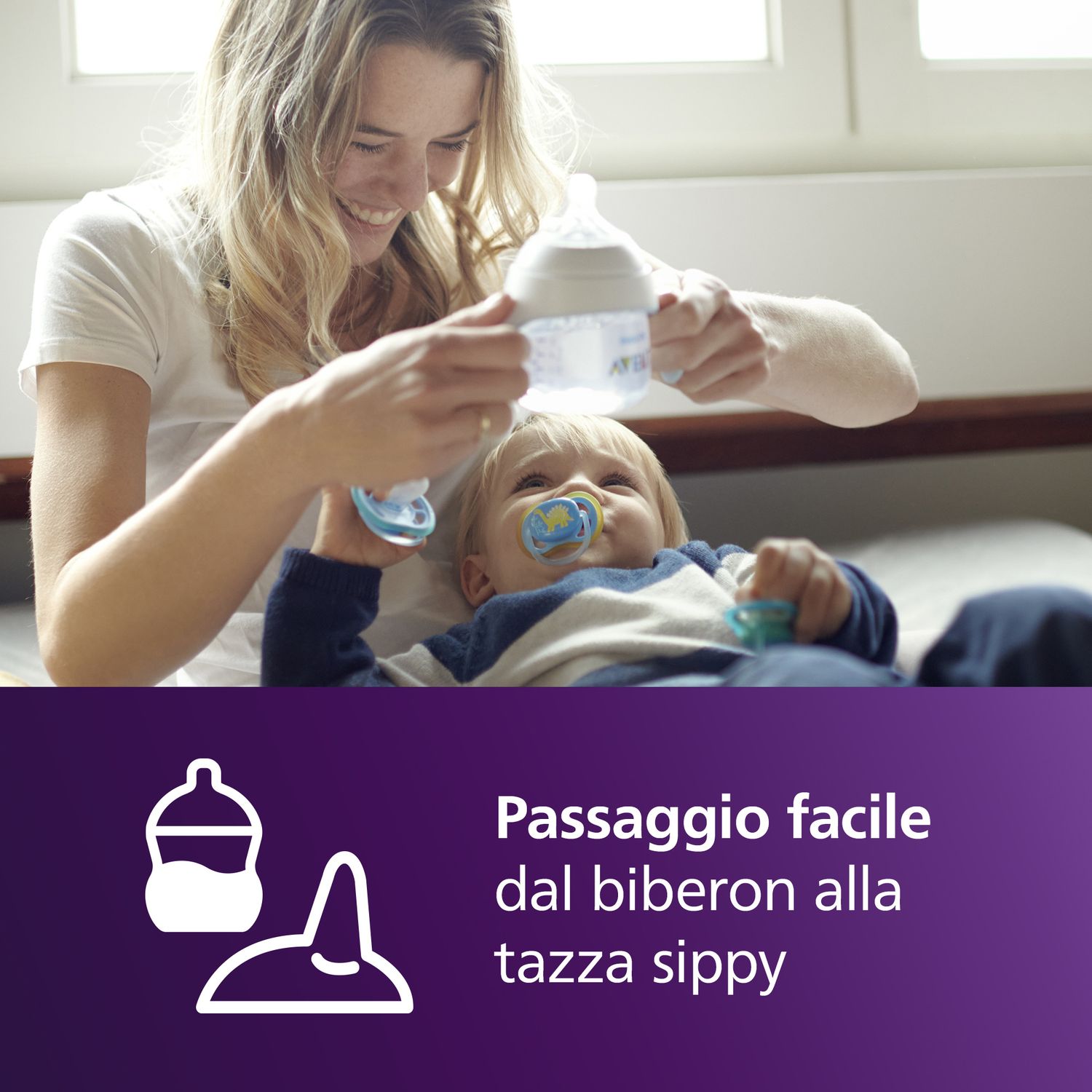 Bicchiere evolutivo natural response 125 ml, con tettarella flusso 5 (extra-veloce). età consigliata: 6m+. tazza biberon 1 pz - philips avent - Avent