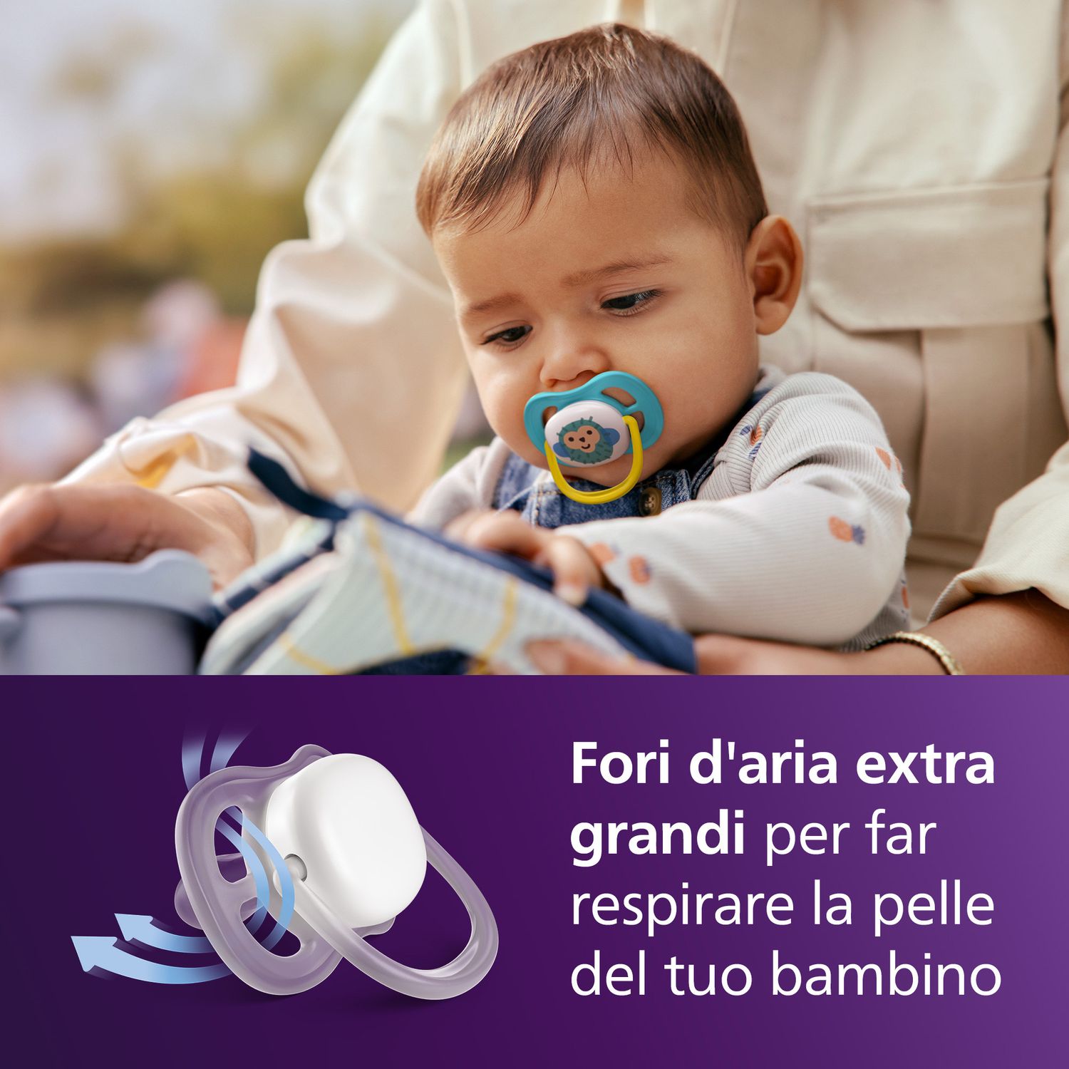 Succhietti ultra air collection 6-18m scimmia e banana, a base vegetale - set da 2 ciucci - philips avent - Avent