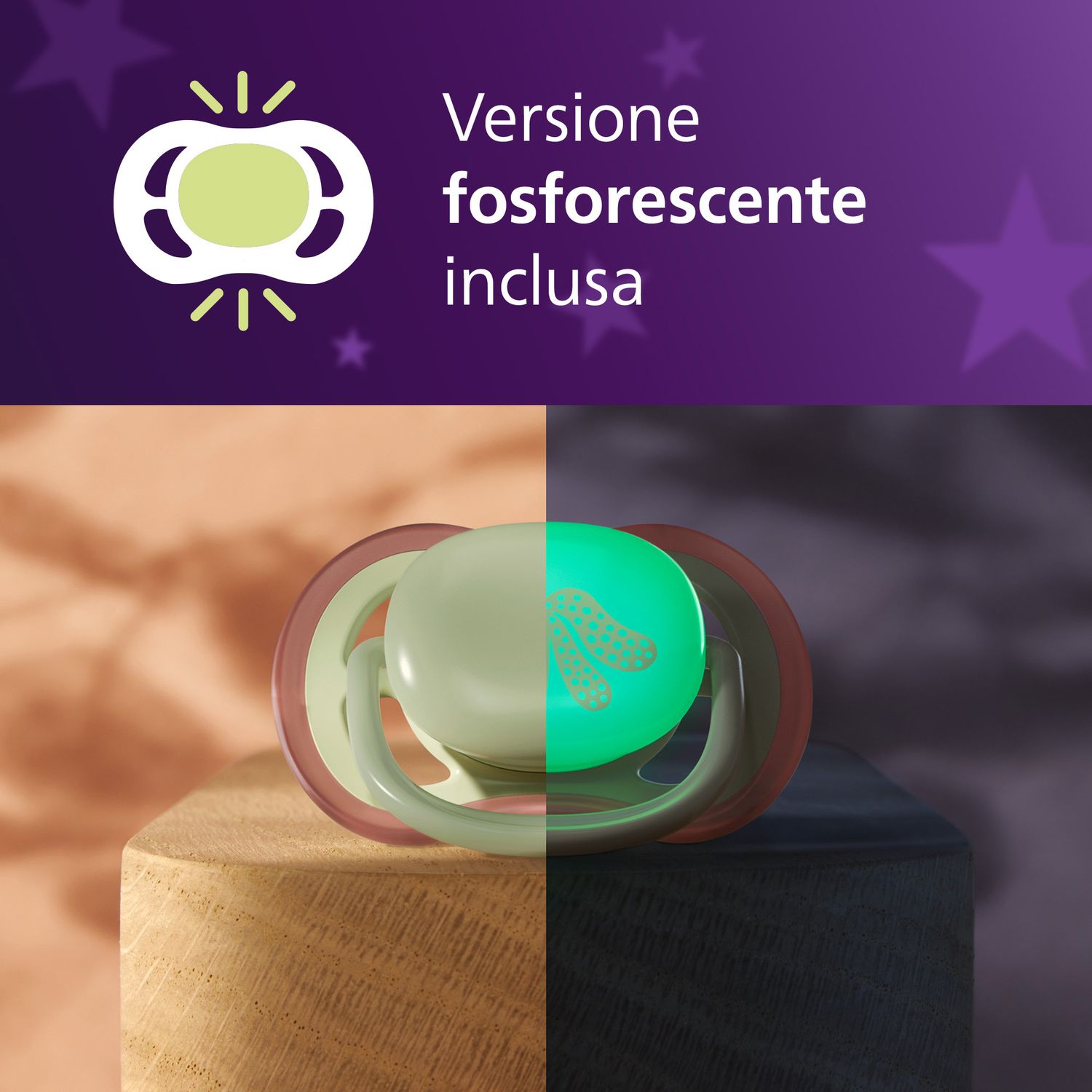 Succhietti ultra air day&night 6-18m pastello verde e foglia, a base vegetale - set da 2 ciucci - philips avent - Avent