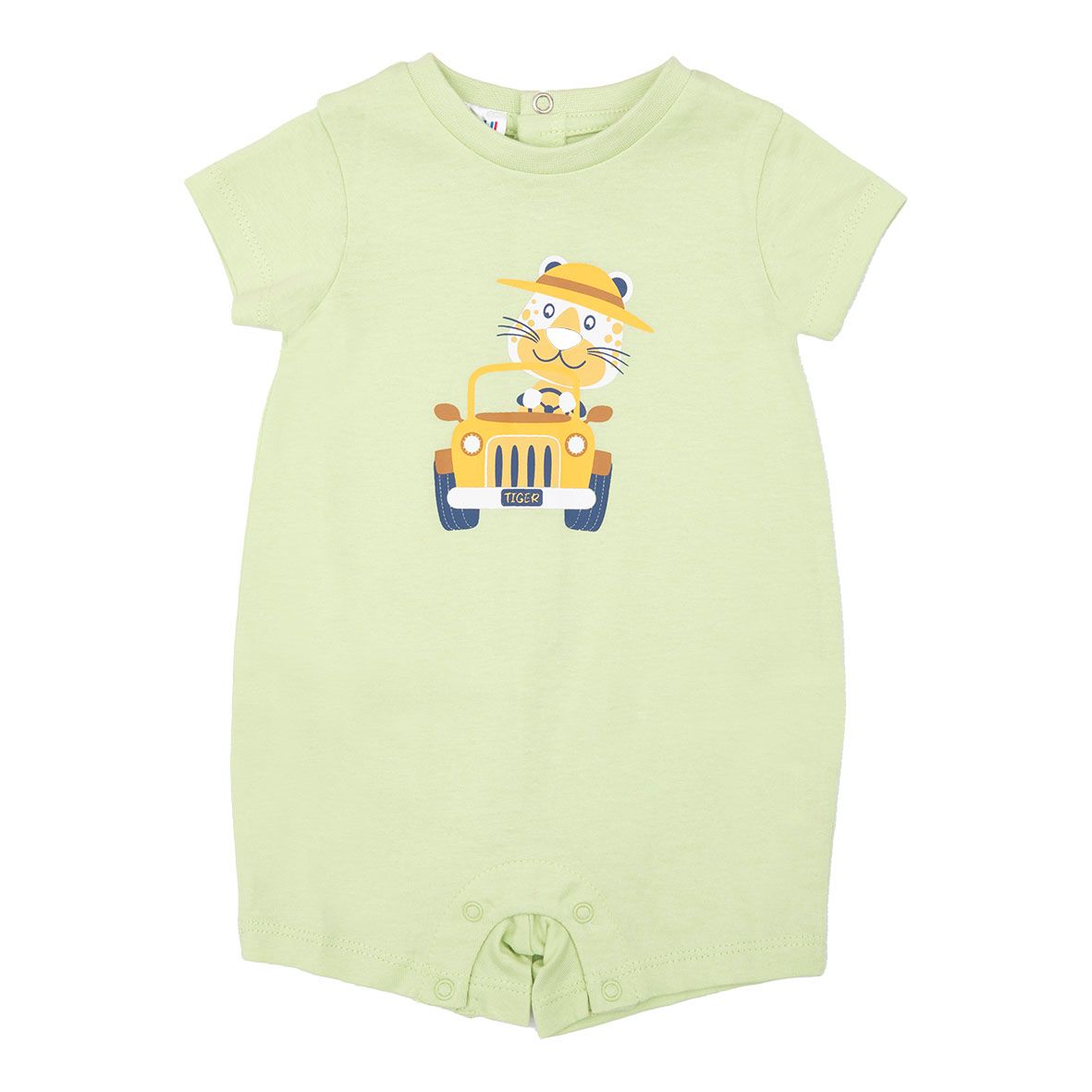 Pagliaccetto jersey bimbo verde chiaro animaletti - Mawi