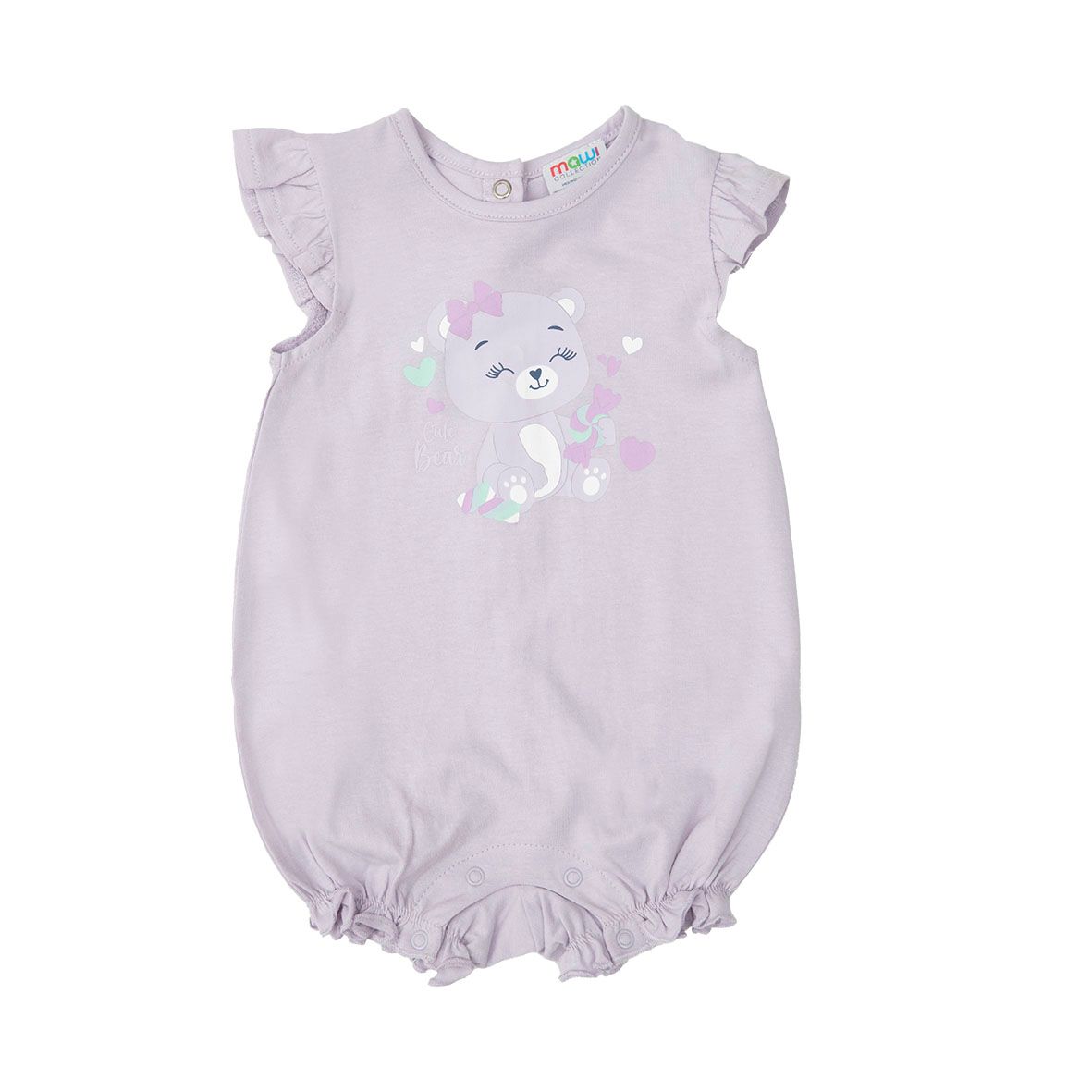 Pagliaccetto jersey bimba lilla orsetto - Mawi