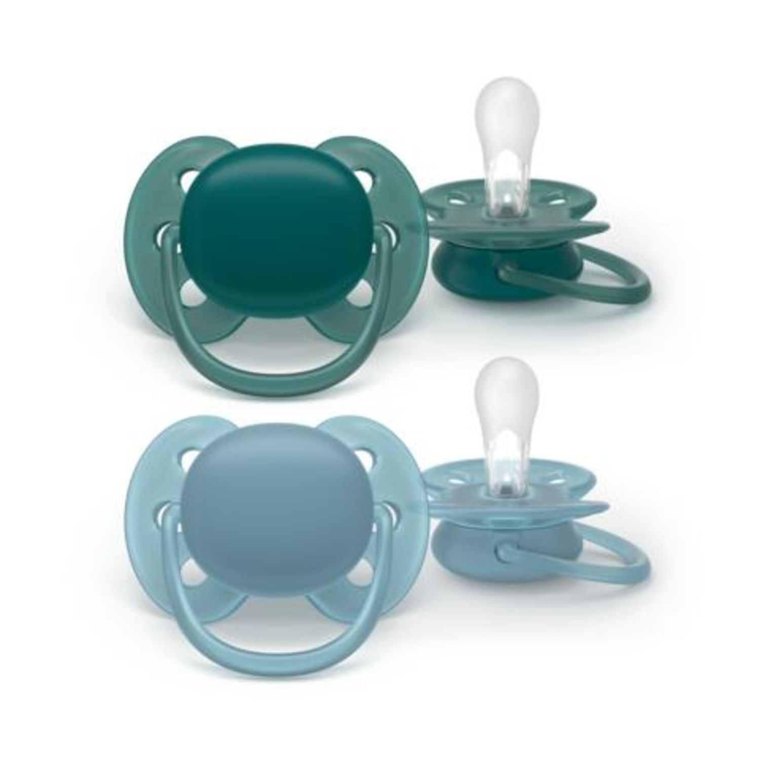 Succhietti ultra soft 18m+ pastello blu, a base vegetale - set da 2 ciucci - philips avent - Avent