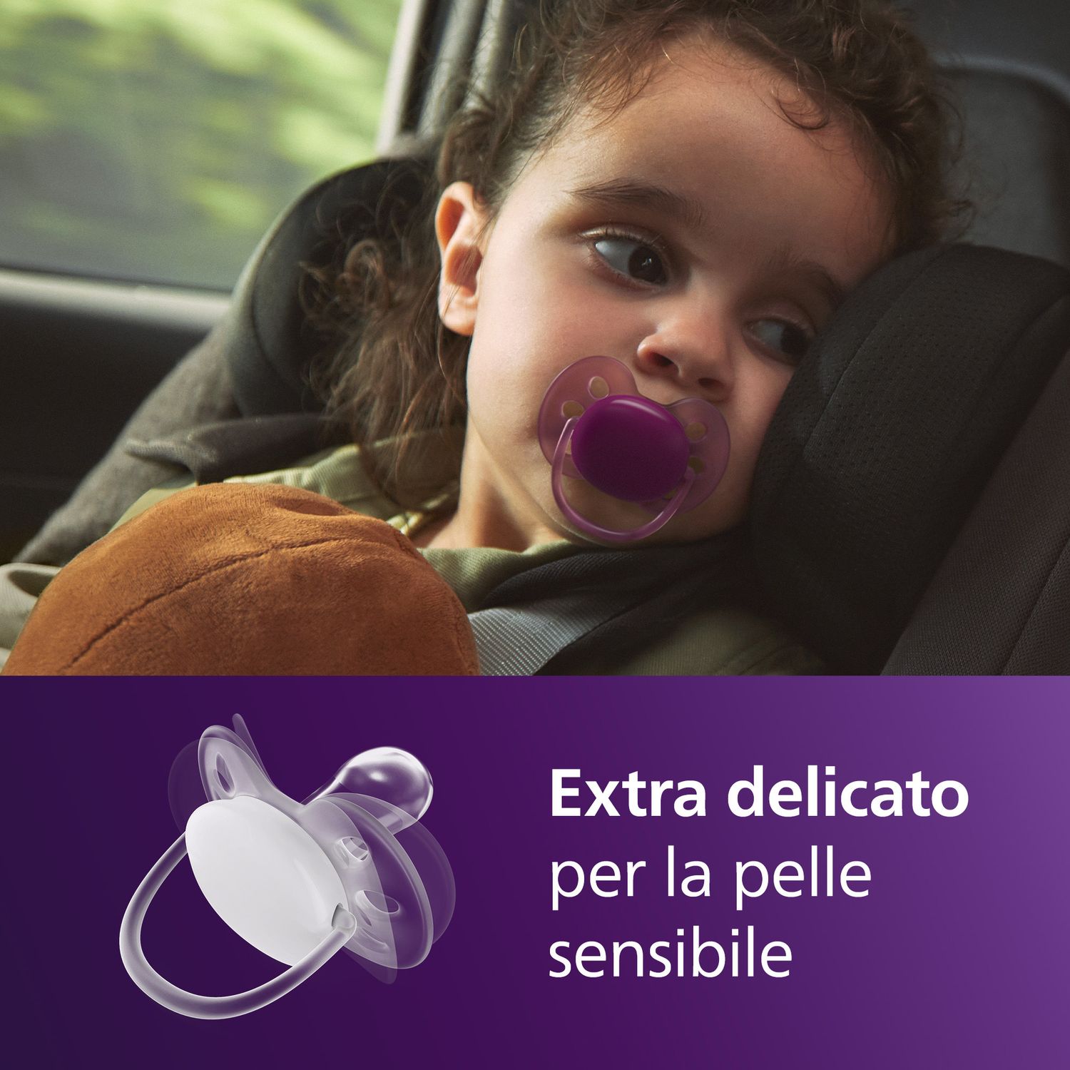 Succhietti ultra soft 18m+ pastello viola e marrone, a base vegetale - set da 2 ciucci - philips avent - Avent