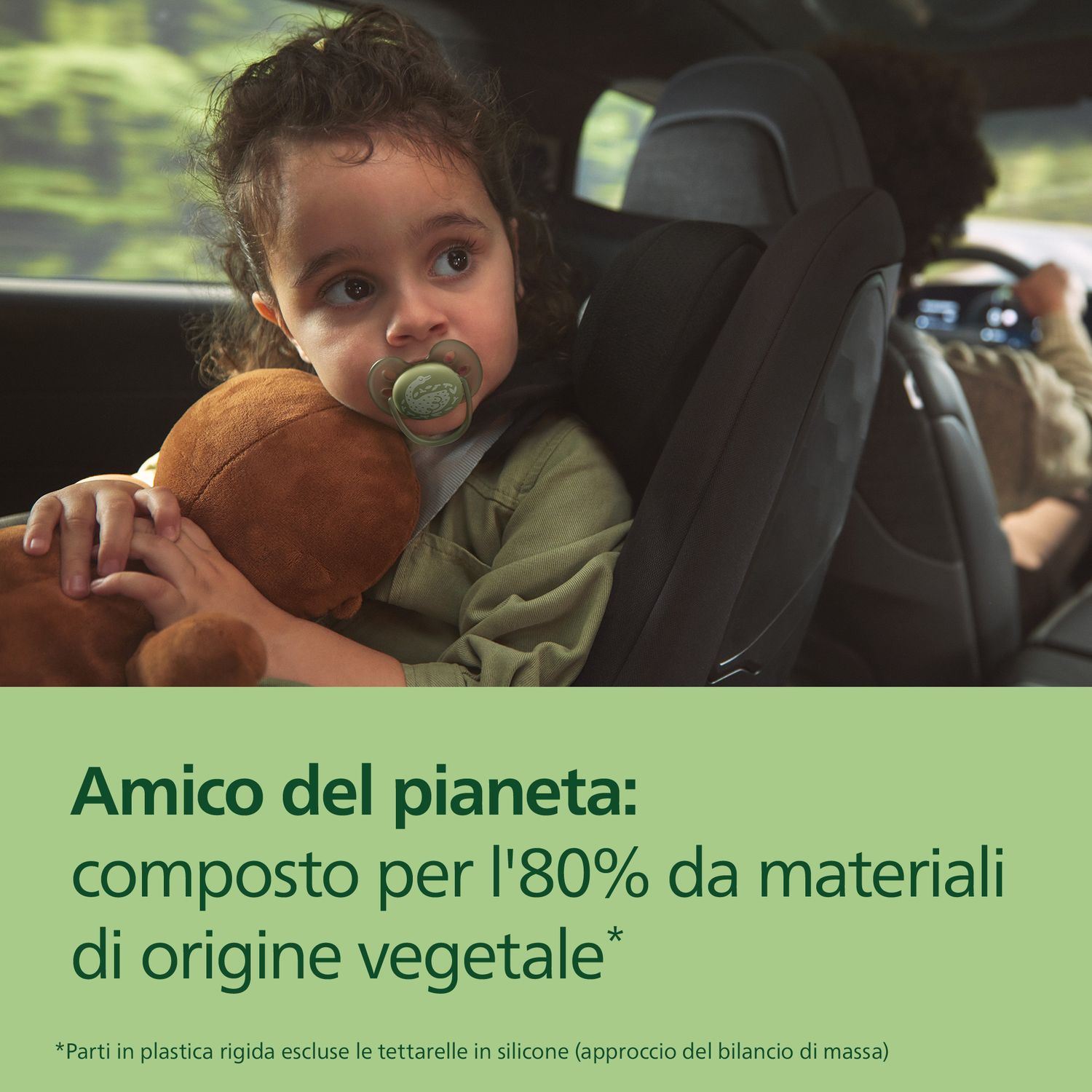 Succhietti ultra soft 18m+ pastello verde e marrone con decorazioni, a base vegetale - set da 2 ciucci - philips avent - Avent