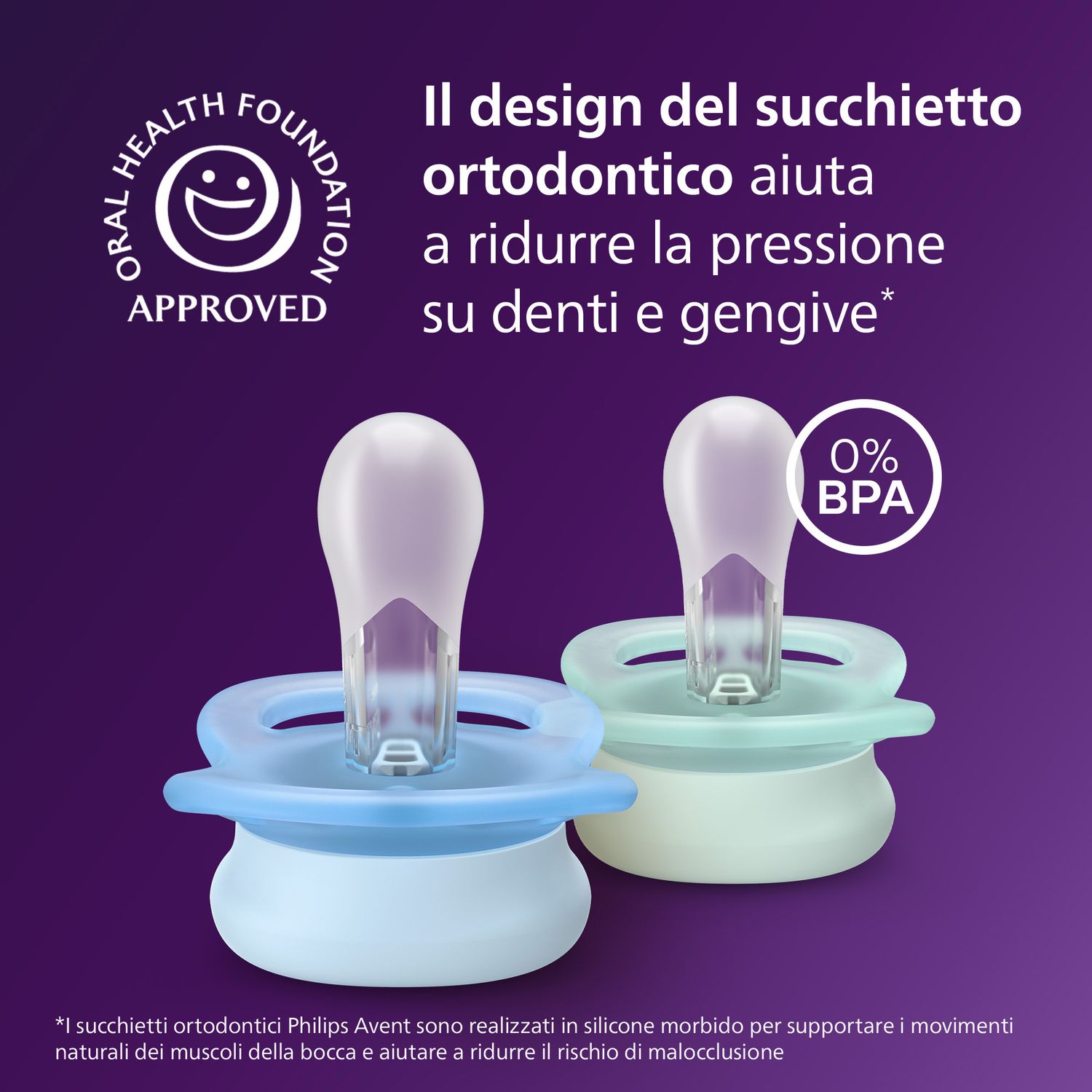 Succhietti ultra start 0-2m pastello verde e blu con decorazioni, a base vegetale - set da 2 ciucci - philips avent - Avent