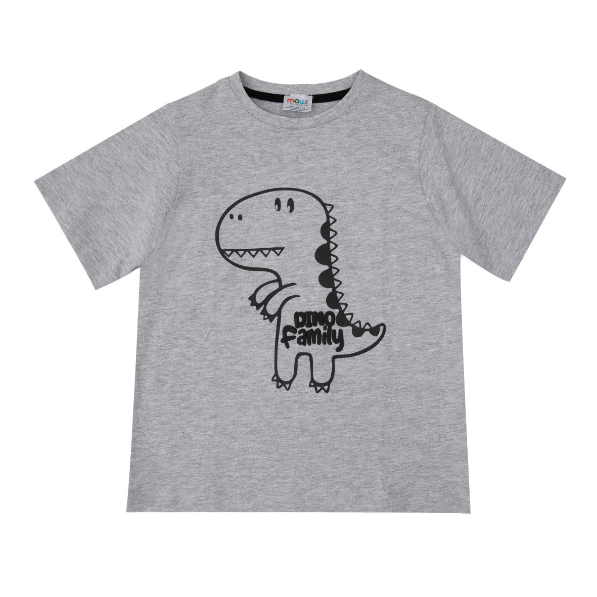 T-shirt jersey bimbo grigia stampa "dino" - Mawi