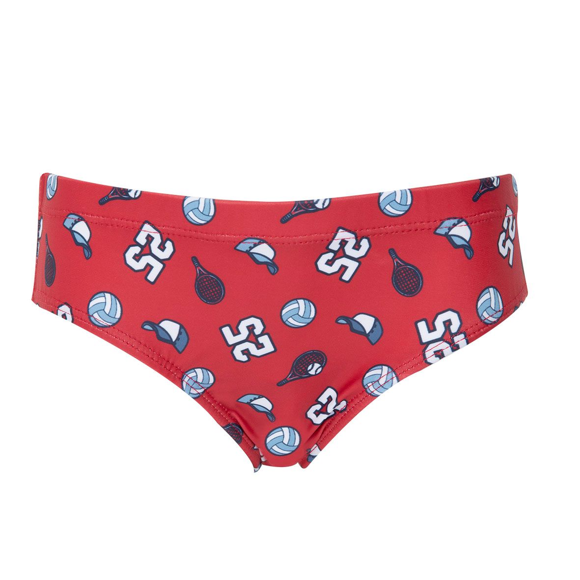 Slip mare bimbo rosso stampato "baseball" - Mawi