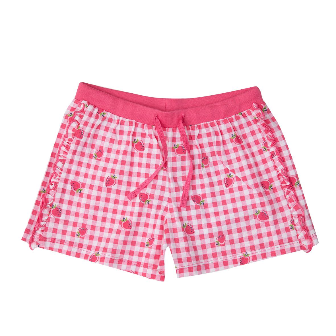 Short jersey bimba con frill rosa stampati - Mawi