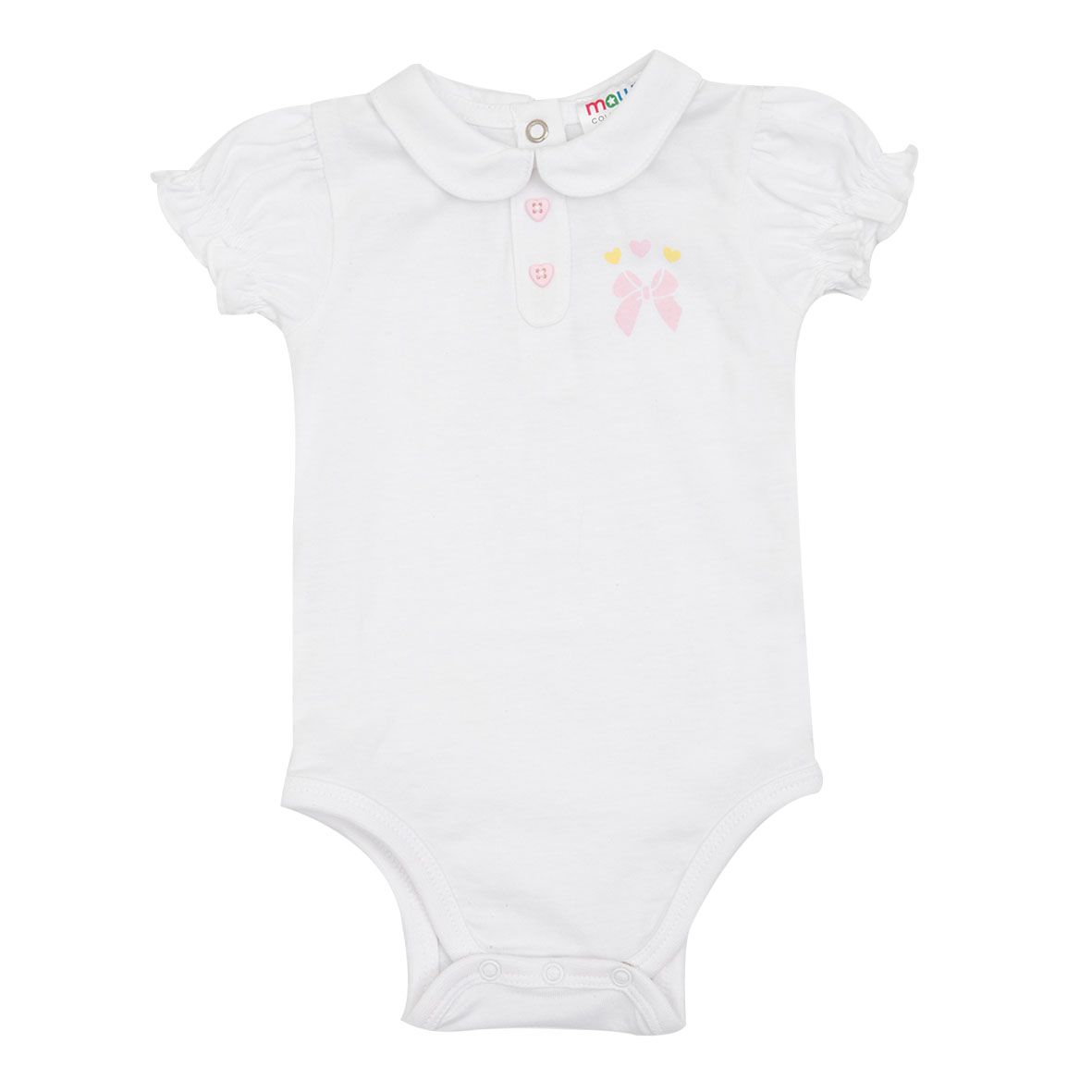 Body manica corta bimba bianco "fiocchetto" - Mawi
