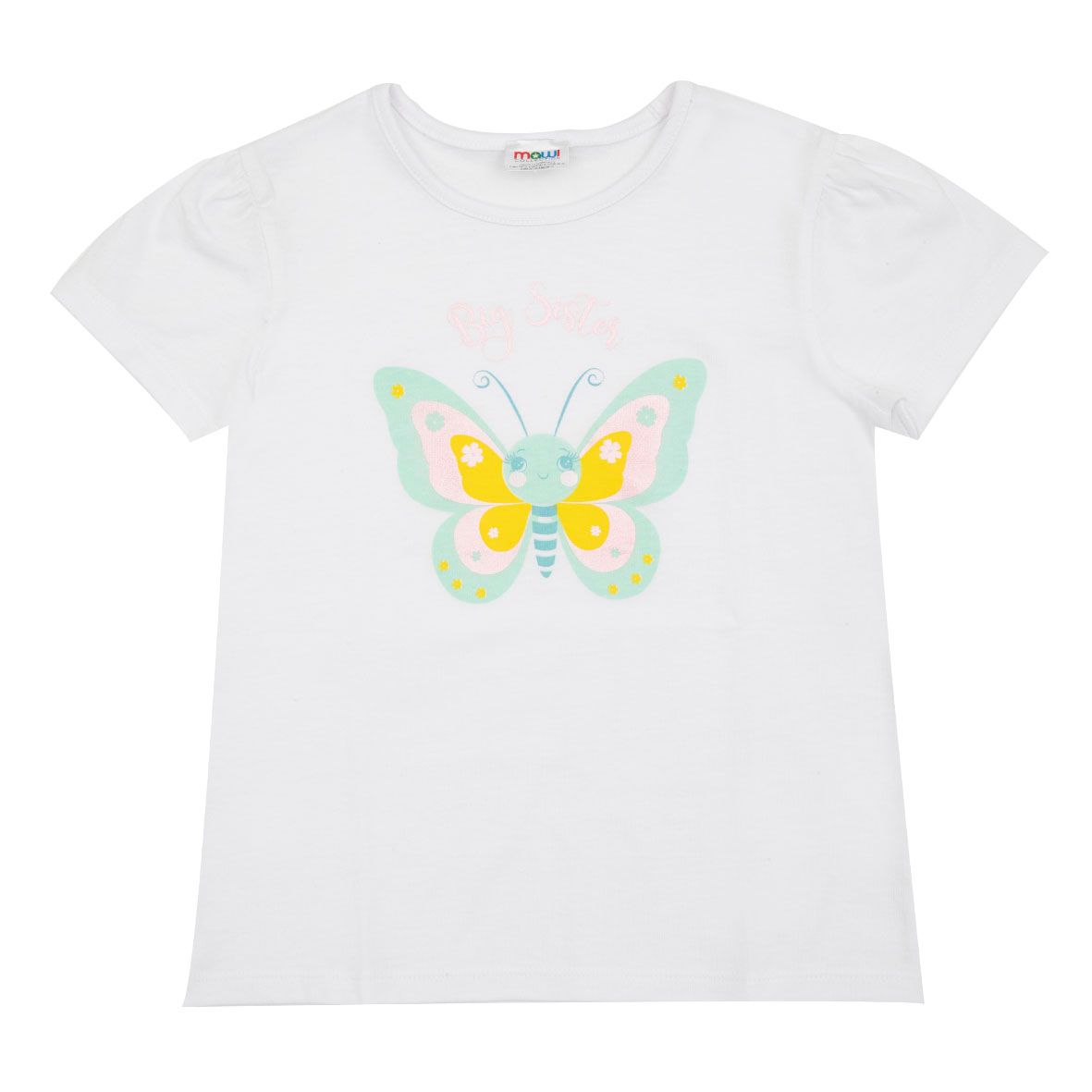 T-shirt jersey bimba bianca stampa "big sister" - Mawi