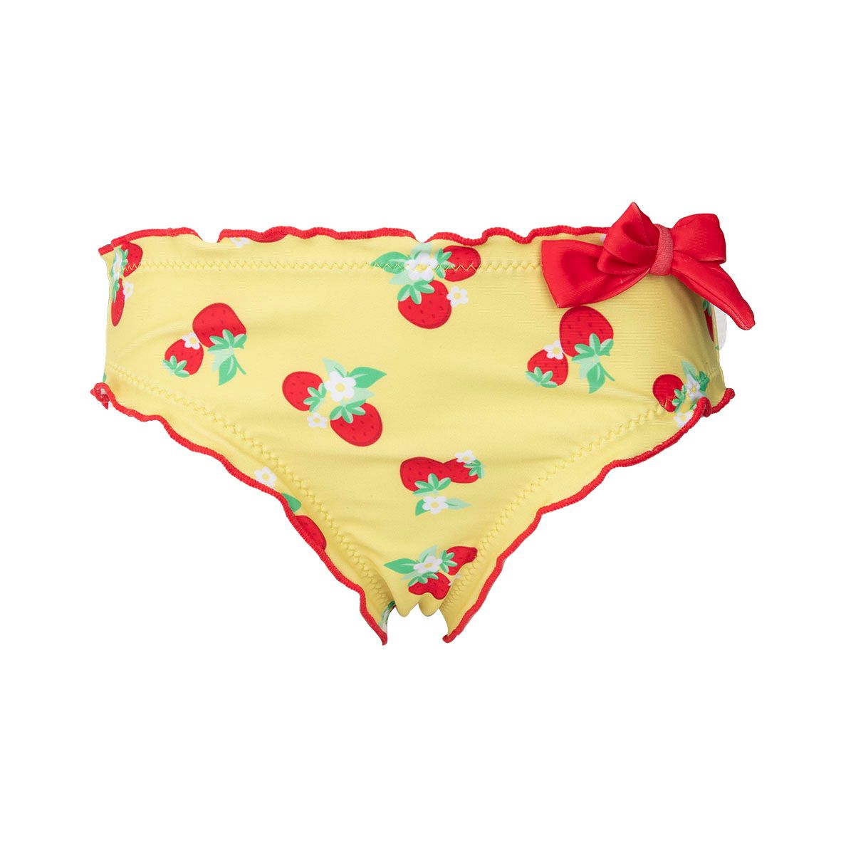 Costume slip bimba giallo stampa fragole - Mawi