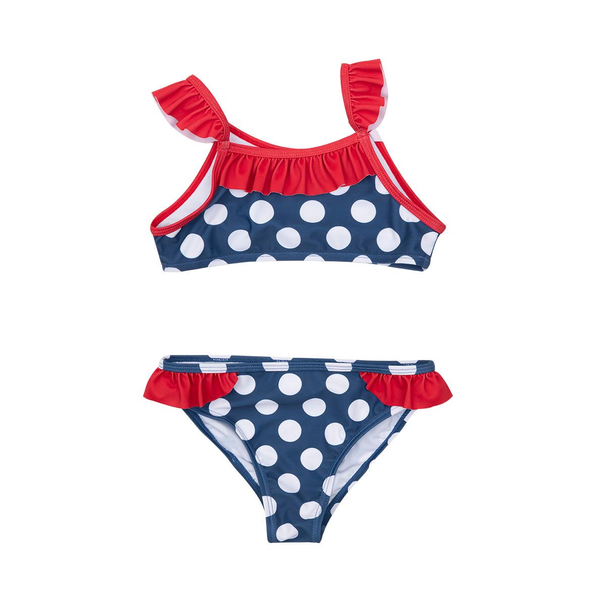 Costume due pezzi bimba blu/rosso/bianco - Mawi