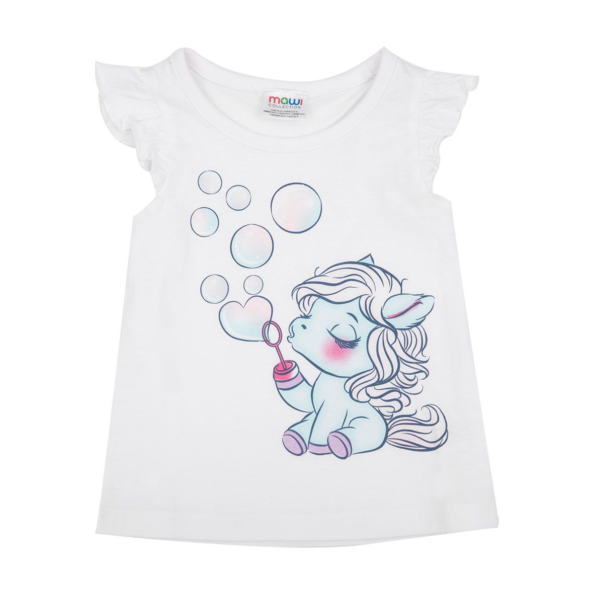 Canotta jersey bimba bianca stampa mini-pony - Mawi