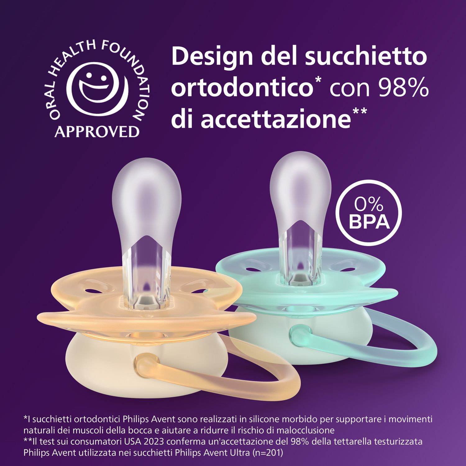 Succhietti ultra soft 0-6m pastello crema e azzurro con decorazioni, a base vegetale - set da 2 ciucci - philips avent - Avent