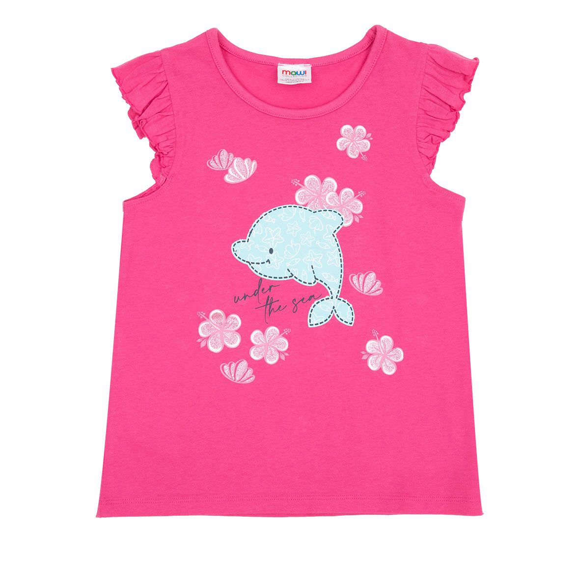 Canotta jersey bimba rosa stampa delfino - Mawi