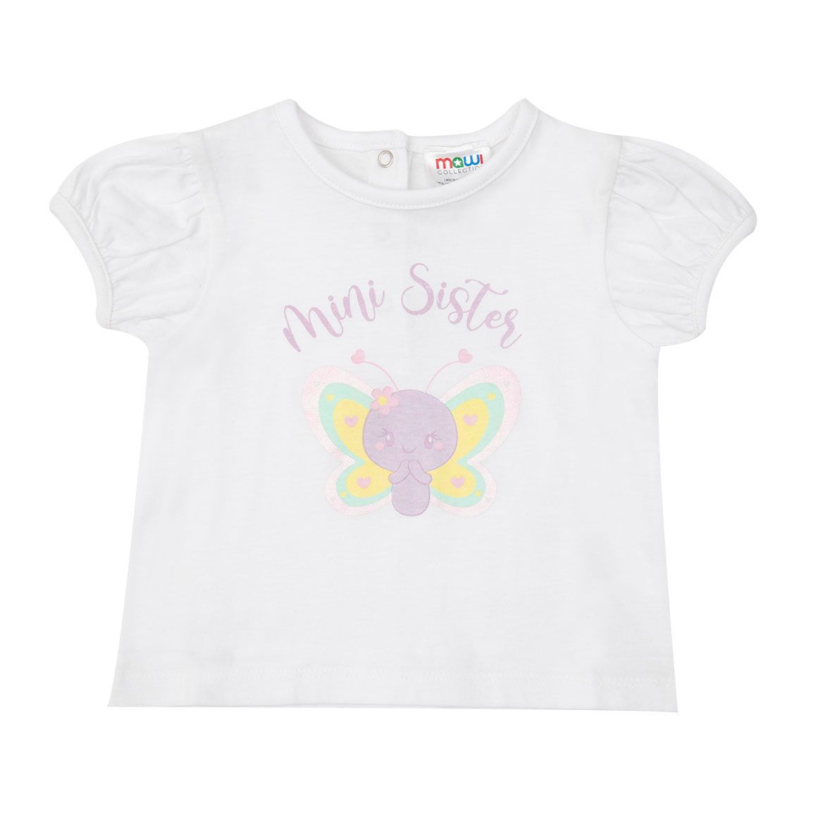 T-shirt jersey bimba bianca stampa "mini sister" - Mawi