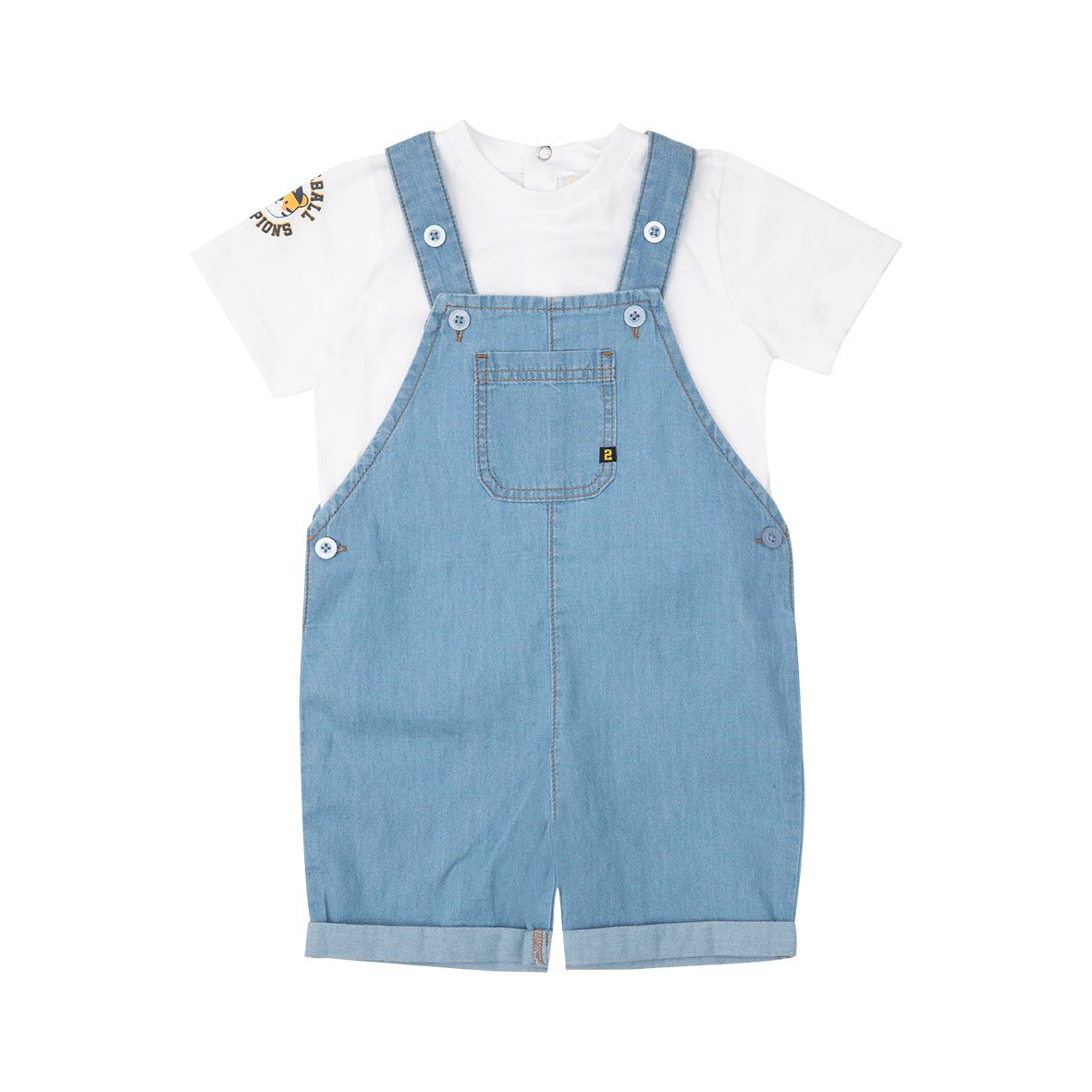 Completo t-shirt + salopette denim bimbo - Mawi