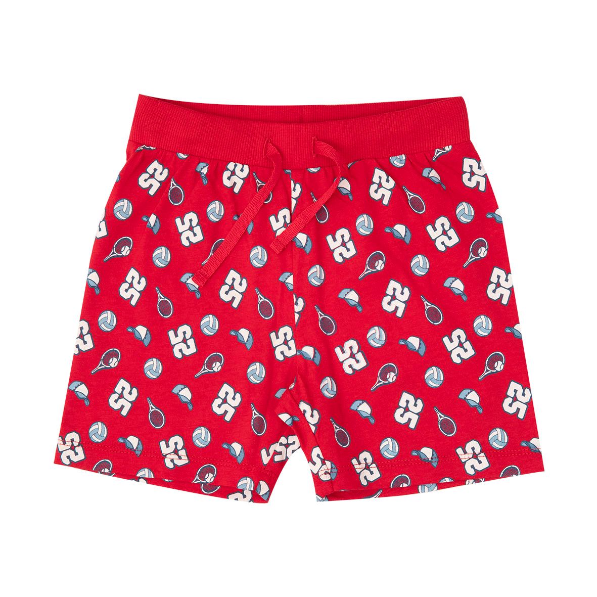 Short jersey bimbo rosso stampato - Mawi