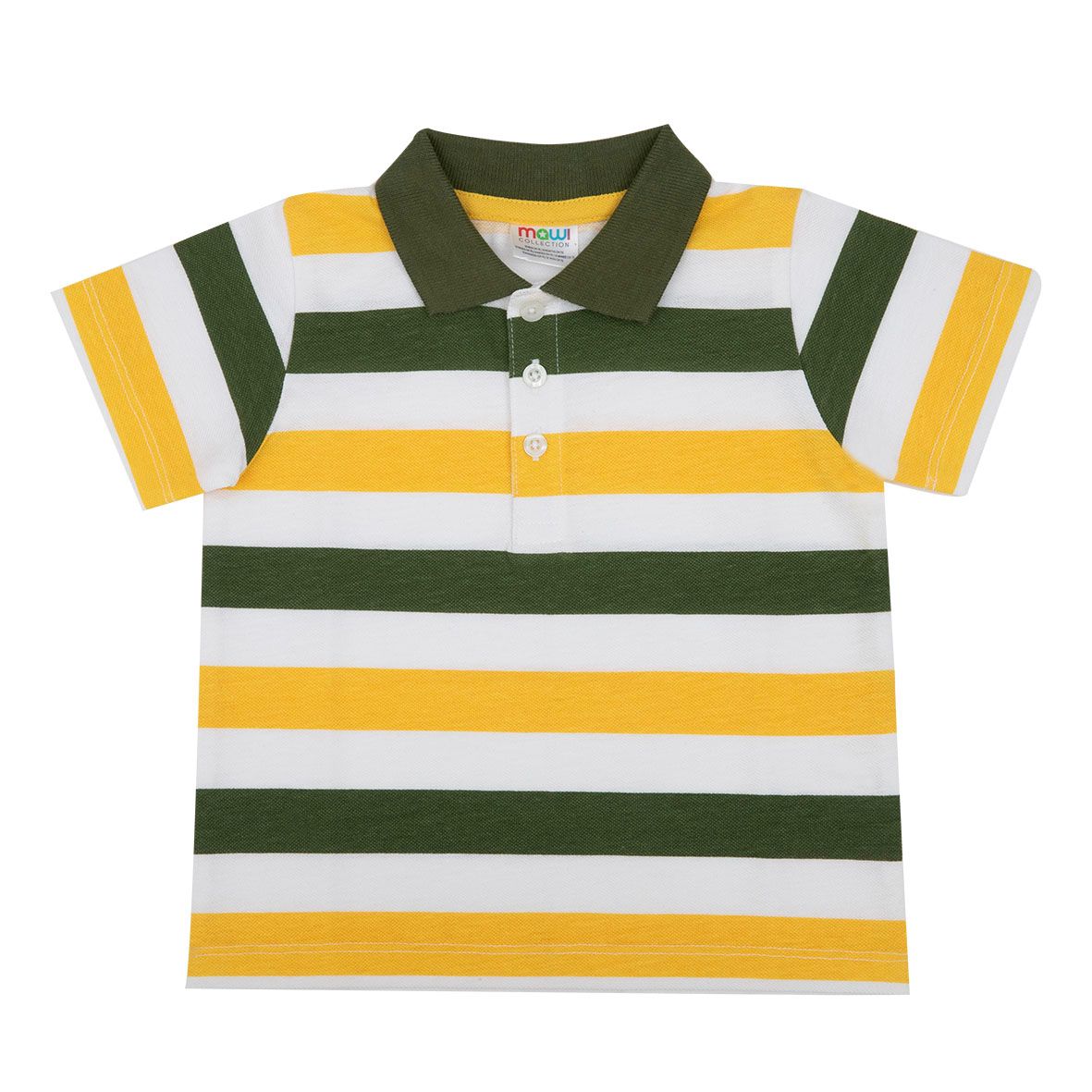 Polo manica corta bimbo a righe blu/gialla - Mawi