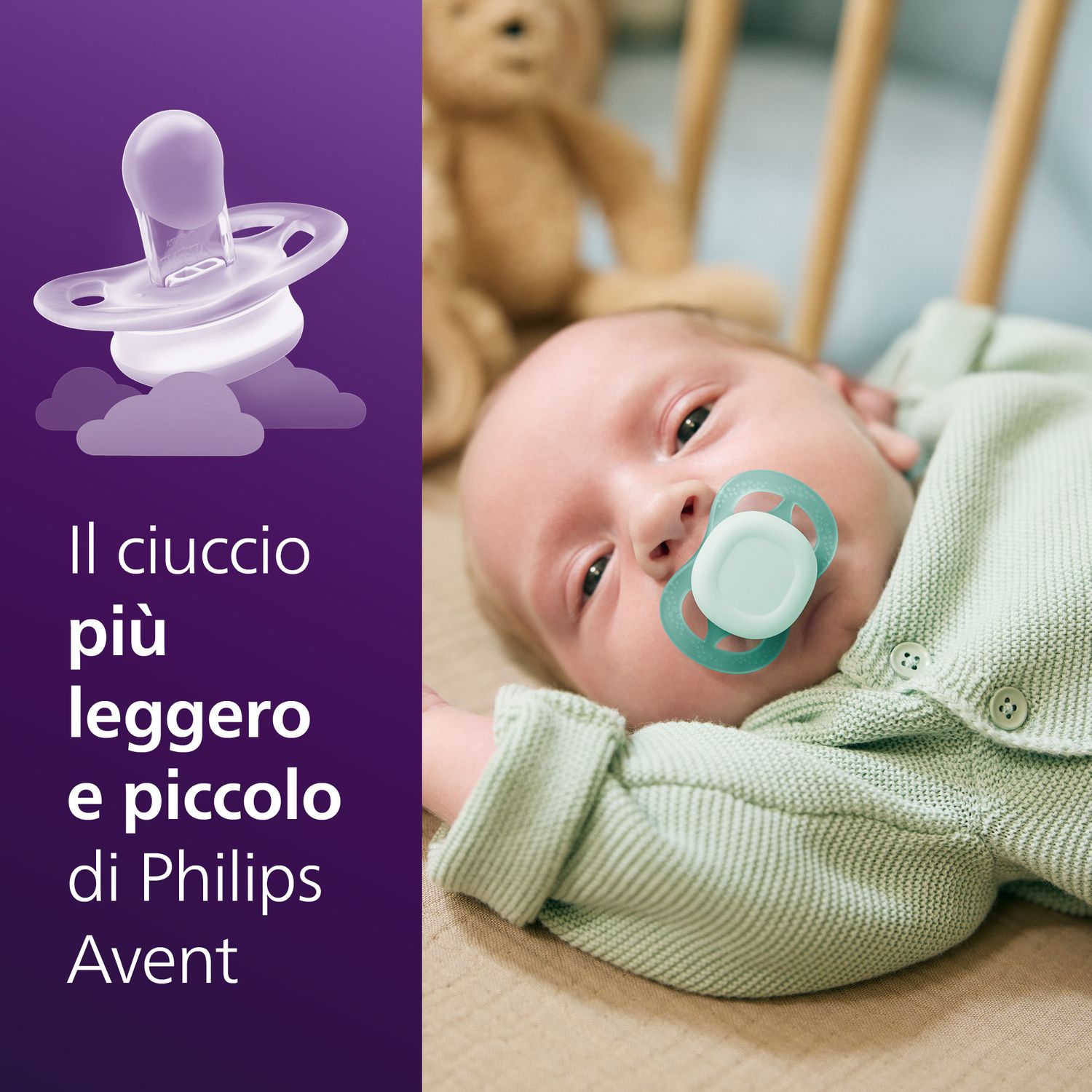 Succhietti ultra start 0-2m day pastello verde e blu , a base vegetale - set da 2 ciucci - philips avent - Avent