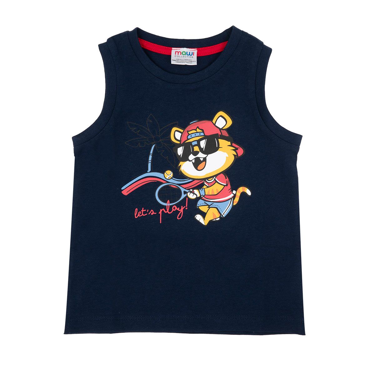 Canottiera jersey bimbo blu stampa "tiger" - Mawi