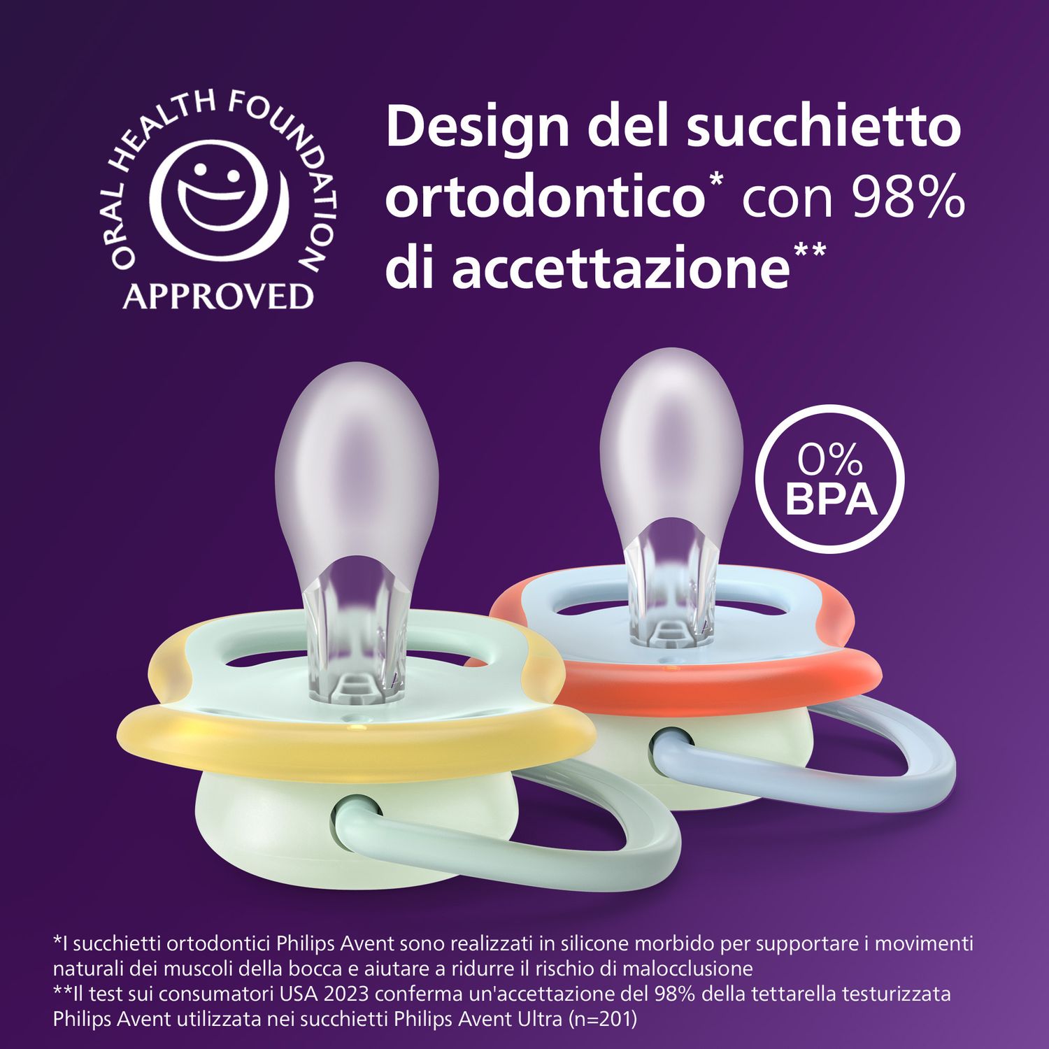 Succhietti ultra air night 0-6m bradipo e tigre, a base vegetale - set da 2 ciucci - philips avent - Avent