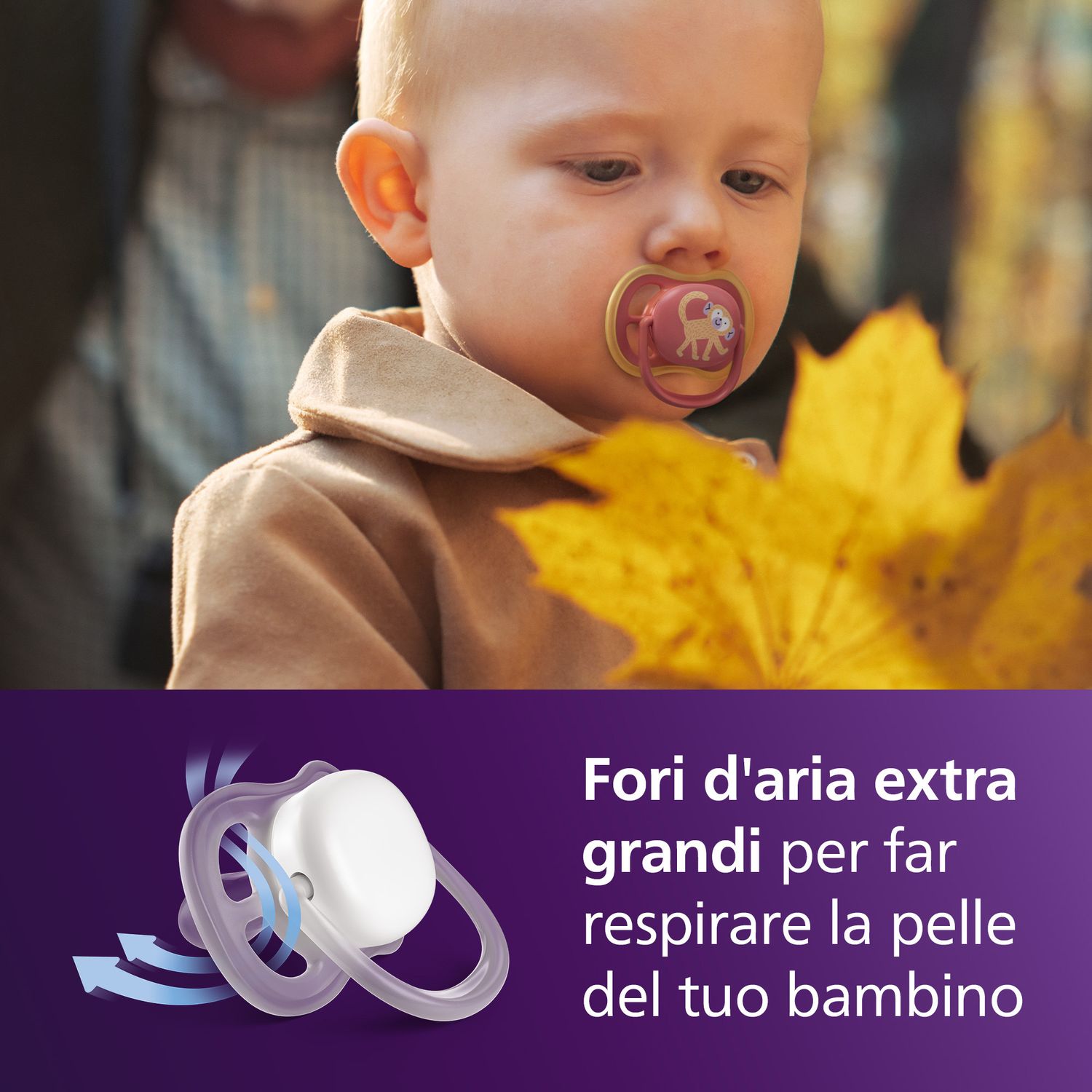 Succhietti ultra air 18m+ camaleonte e scimmia, a base vegetale - set da 2 ciucci - philips avent - Avent