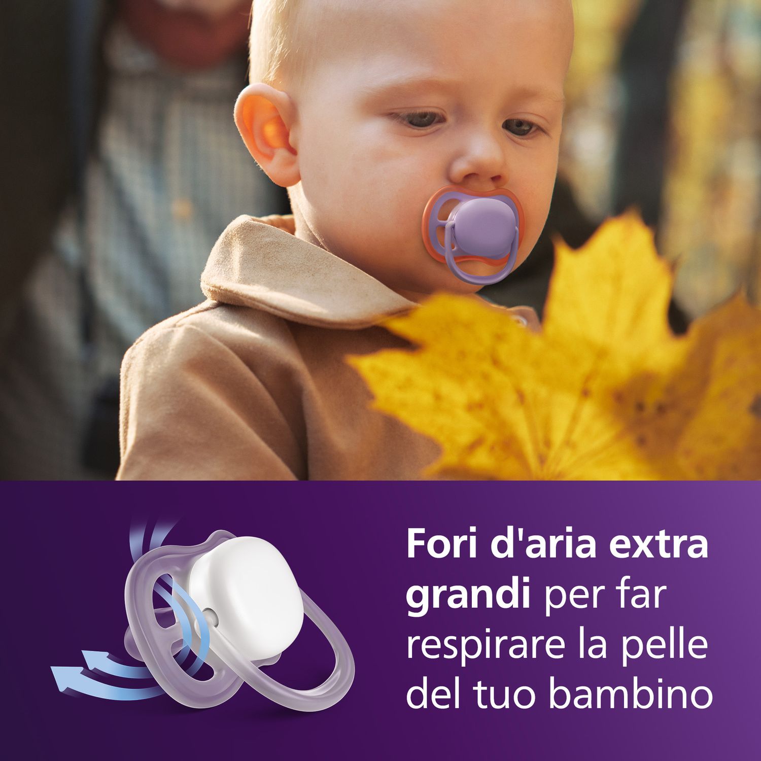 Succhietti ultra air 18m+ pastello viola e rosso, a base vegetale - set da 2 ciucci - philips avent - Avent