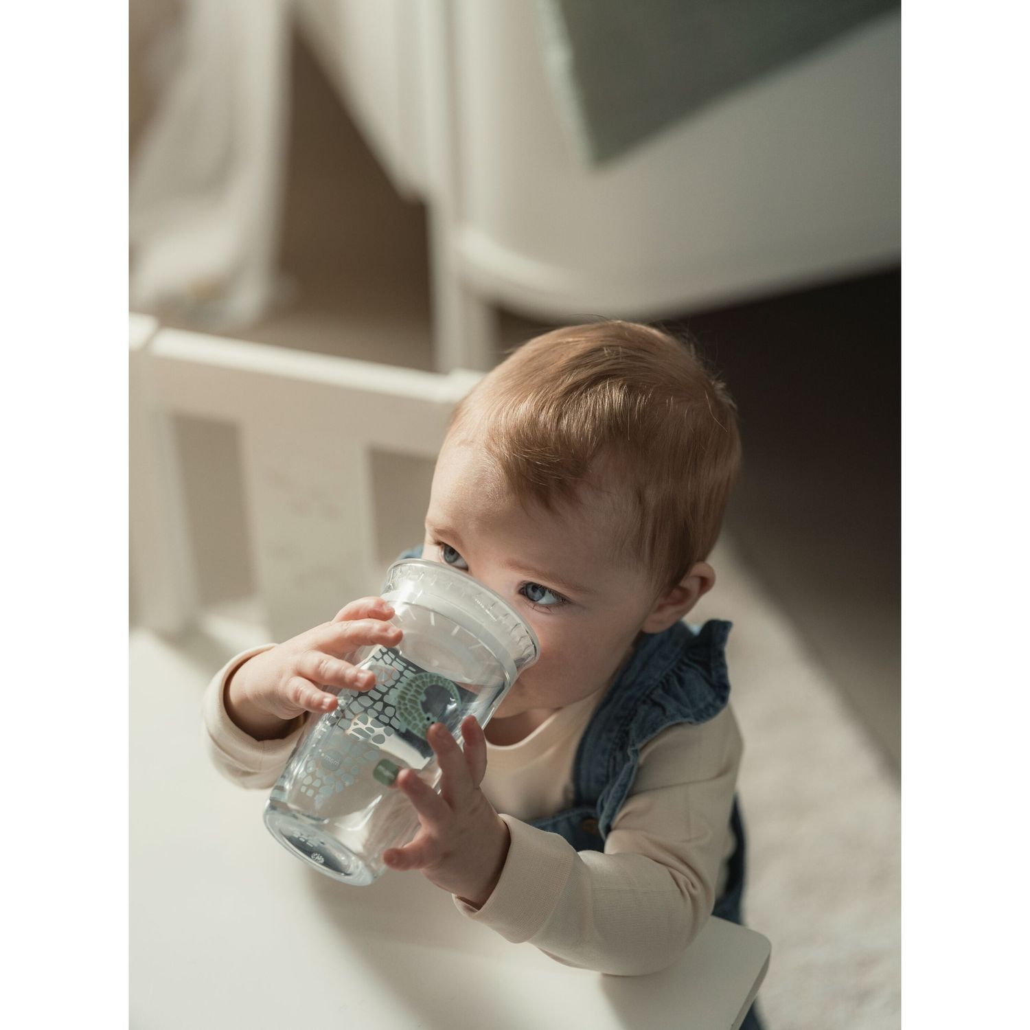 Tazza bambini easy to drink cup 360° (290 ml), 8m+ con valvola antigoccia, azzurro-verde - mam - Mam