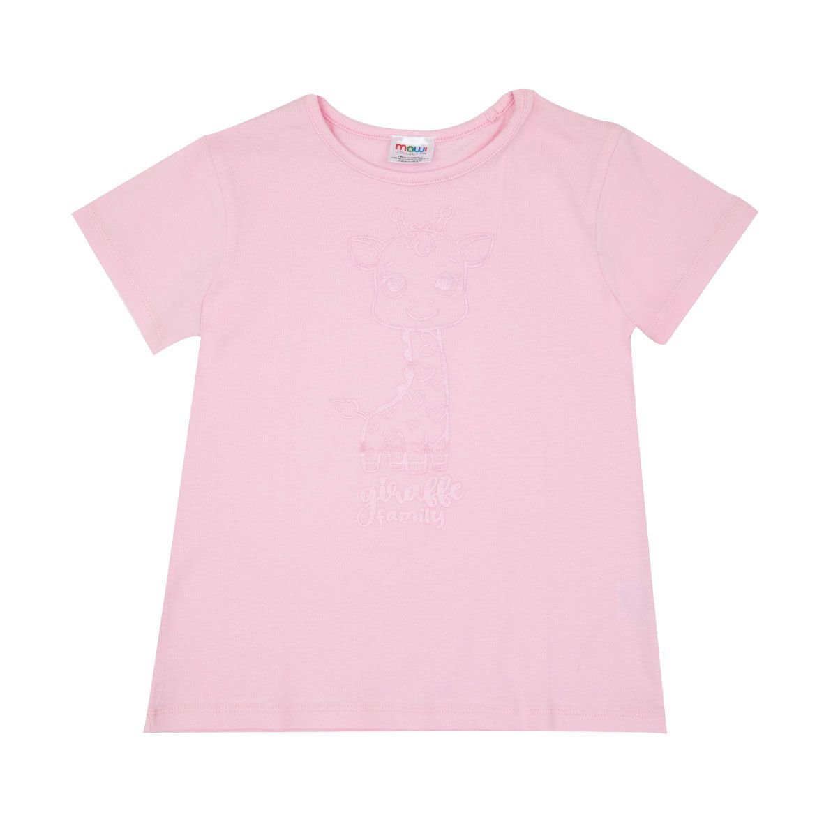 T-shirt jersey bimba rosa stampa "giraffa" - Mawi