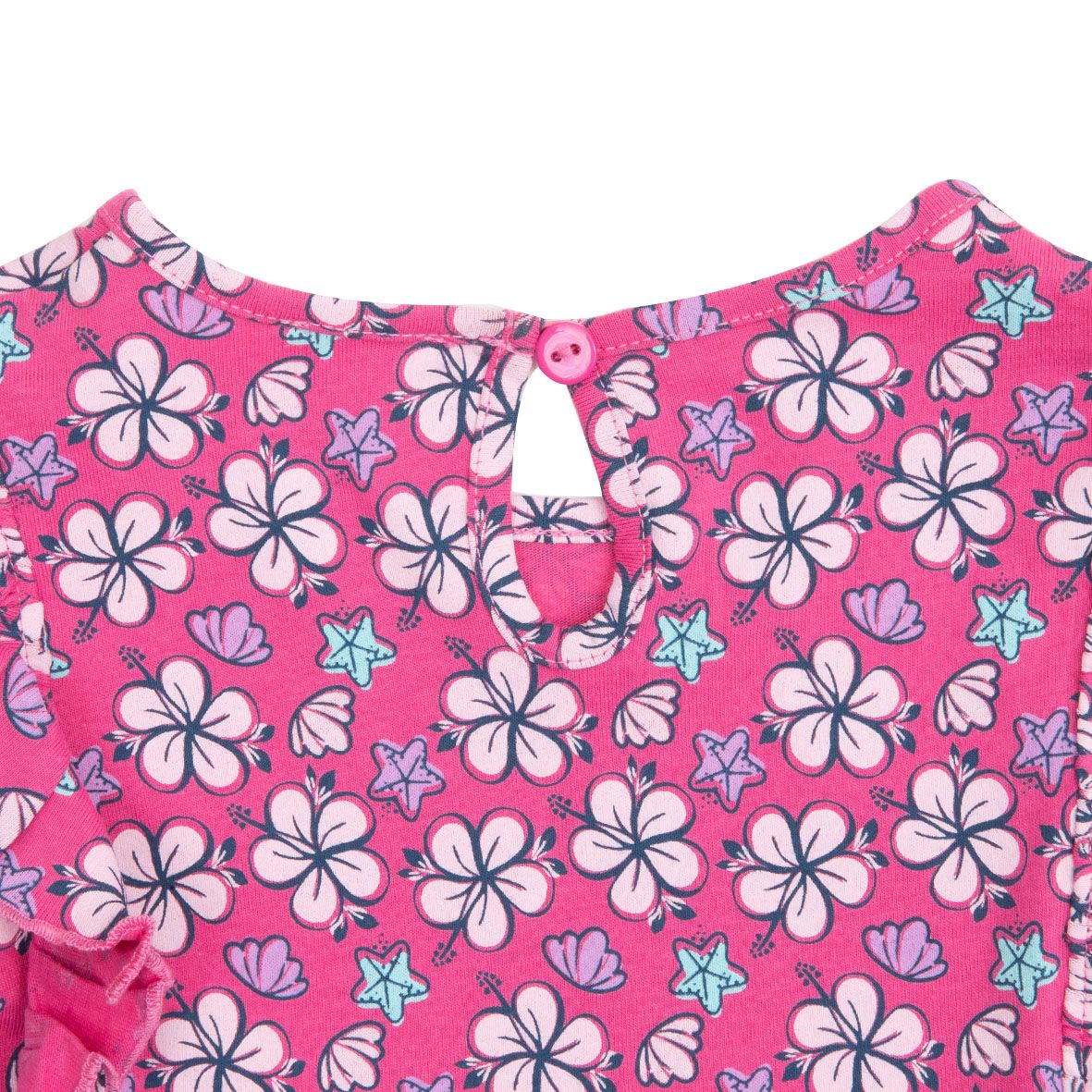 Abito jersey giromanica bimba fucsia stampato - Mawi