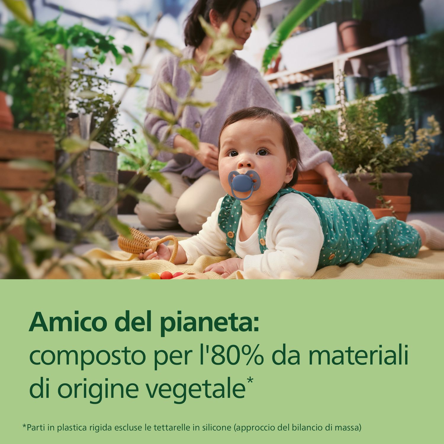 Succhietti ultra soft  6-18m pastello blu e verde, a base vegetale - set da 2 ciucci - philips avent - Avent