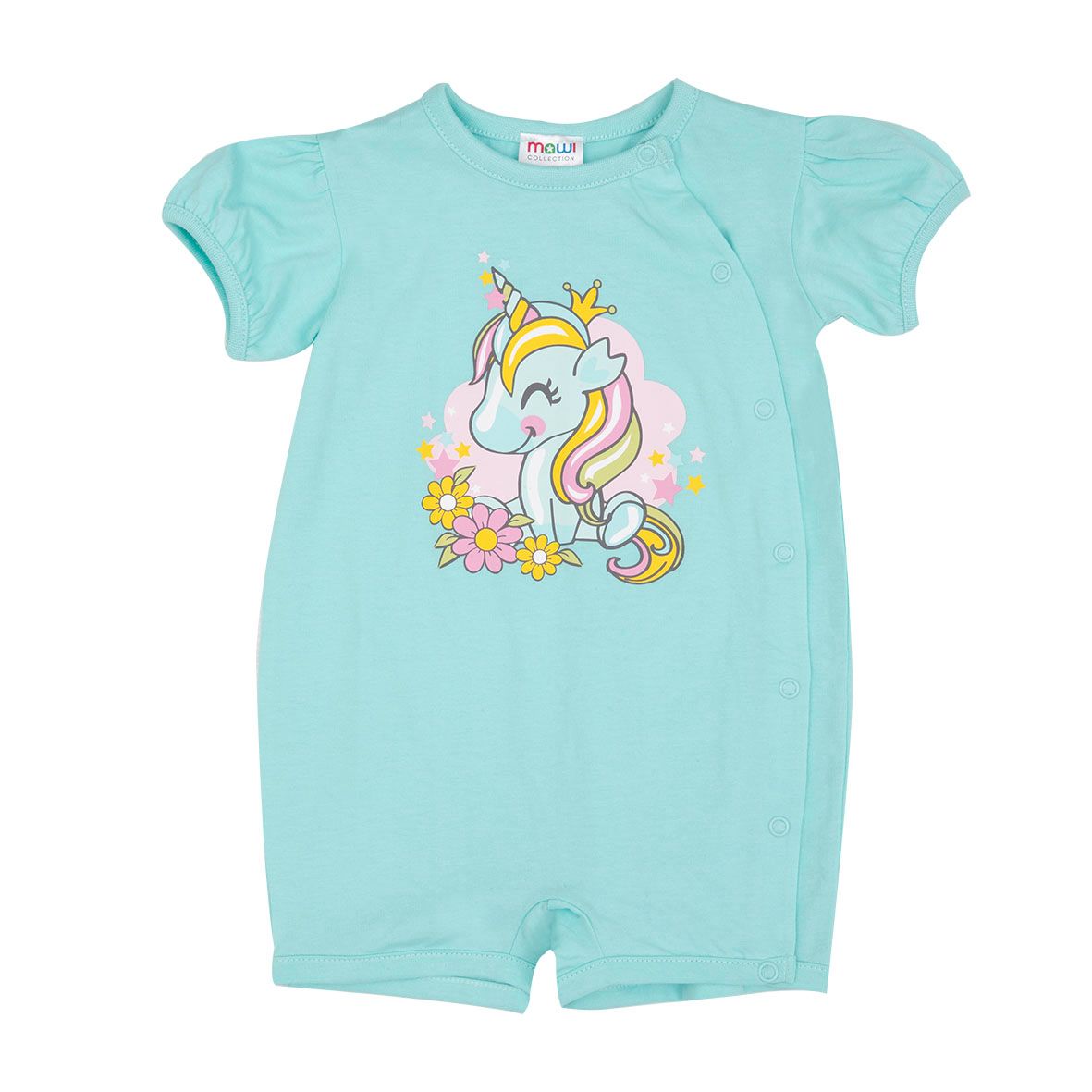 Pigiama intero jersey bimba azzurro unicorno - Mawi