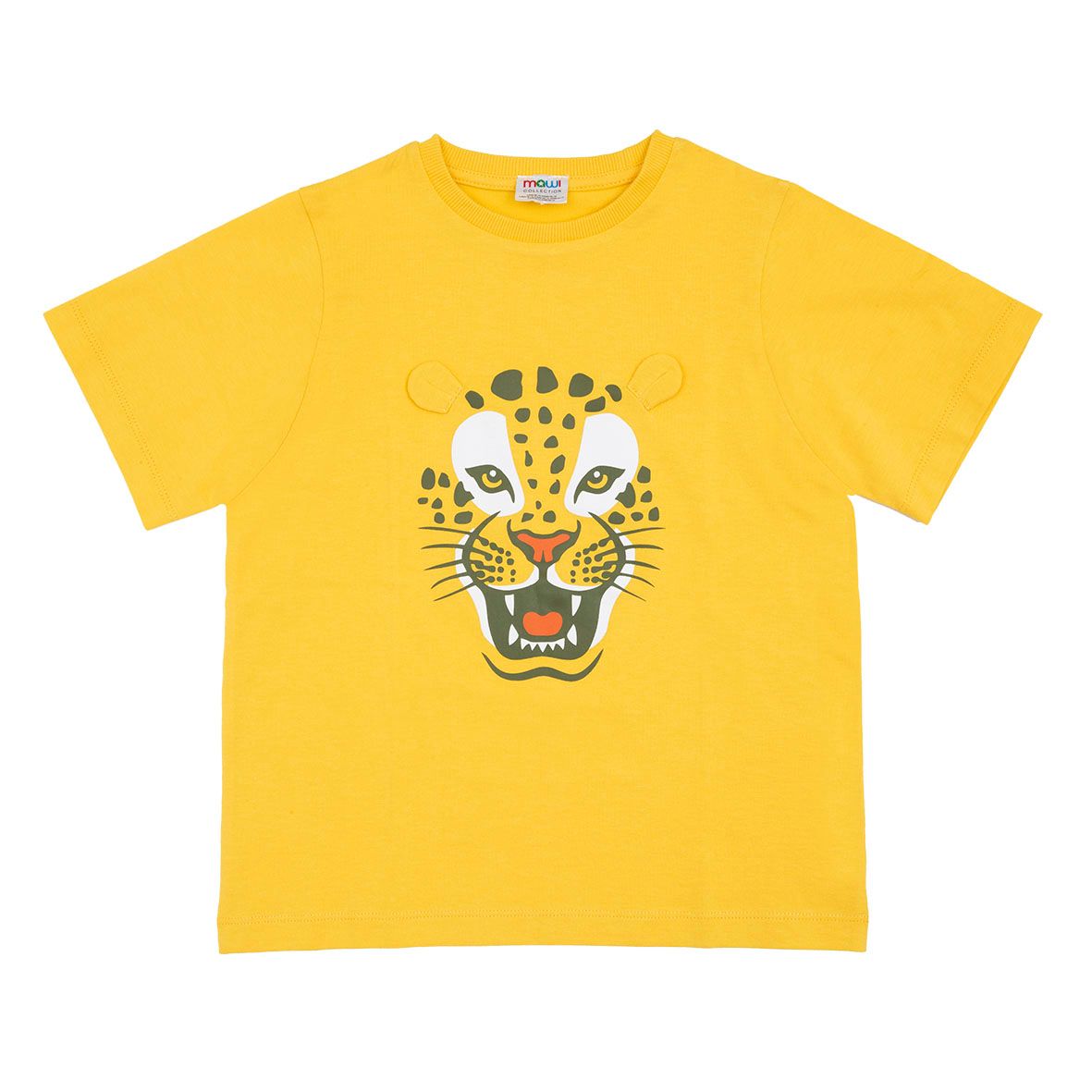 T-shirt jersey bimbo gialla stampa tigre - Mawi